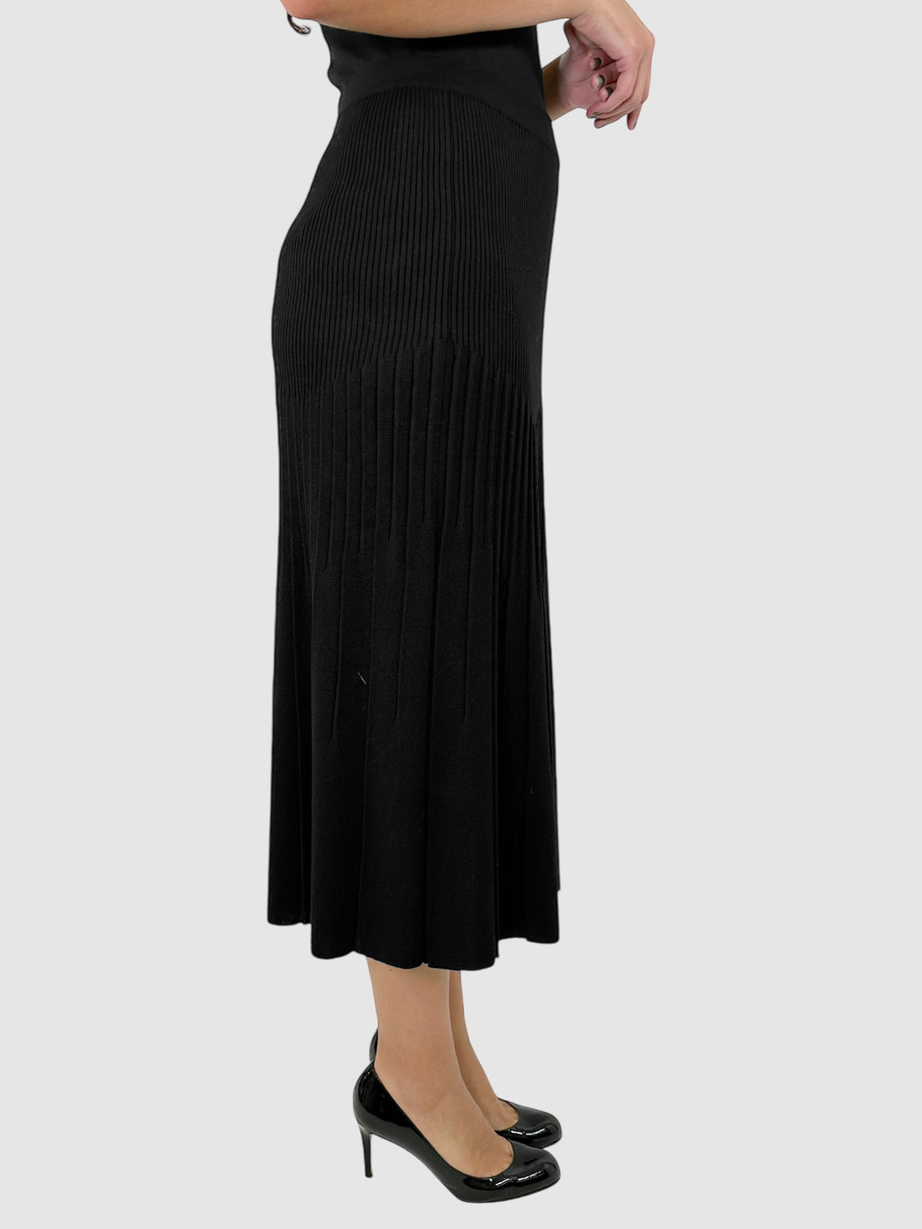 Ribbed Wool Midi Skirt - Size M