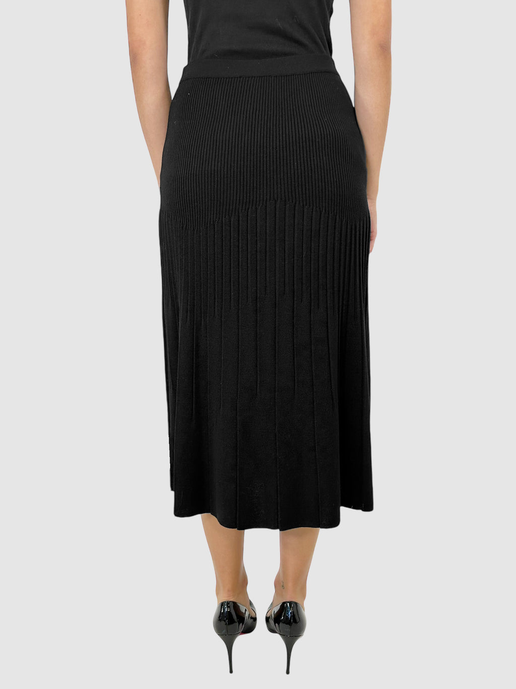 Ribbed Wool Midi Skirt - Size M
