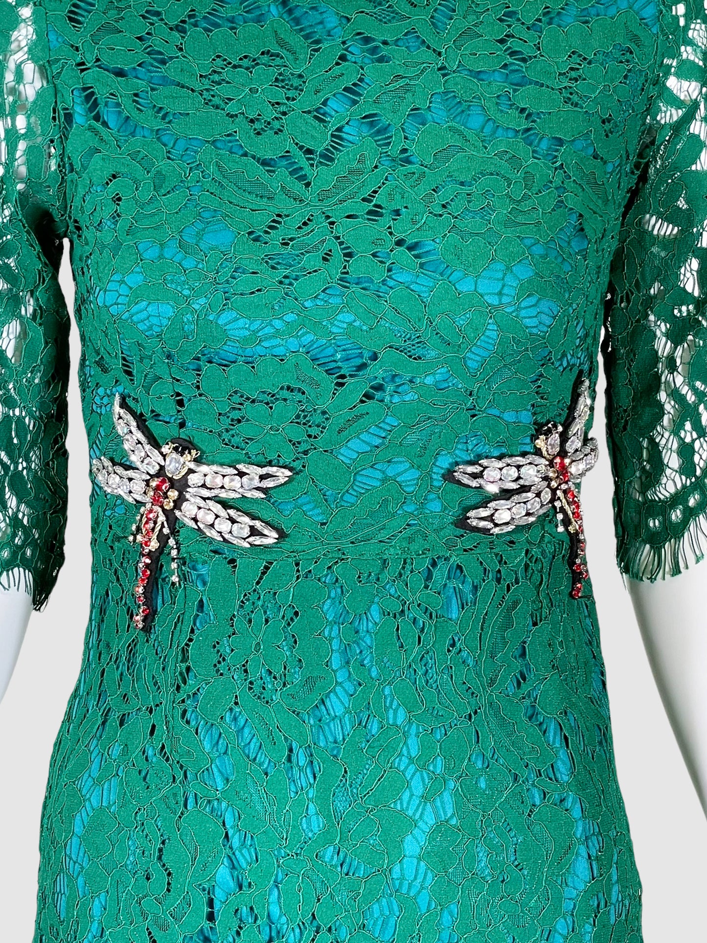Metisu Green Lace Dress - Size S