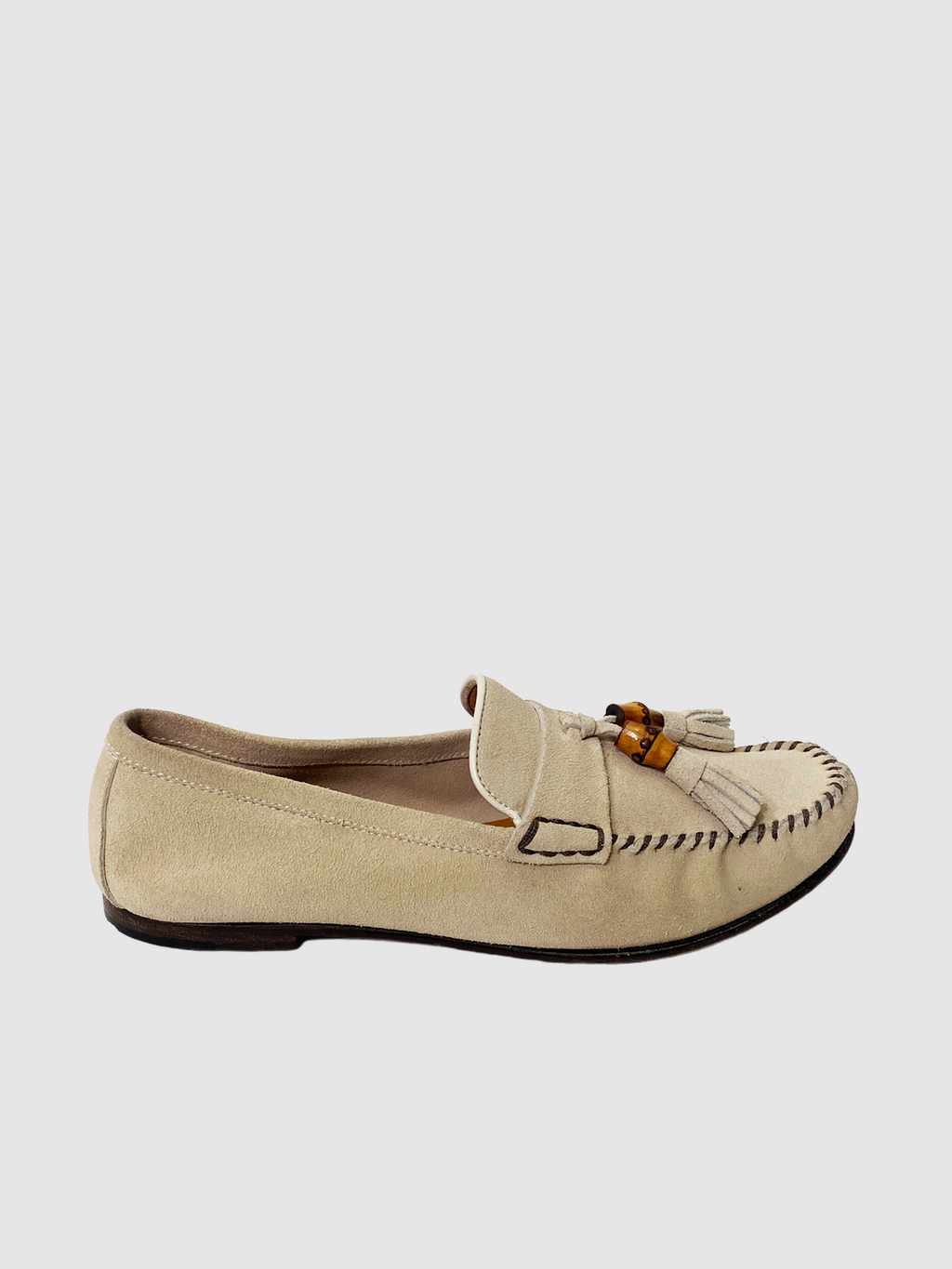 Gucci Beige Suede Loafer - Size 37.5