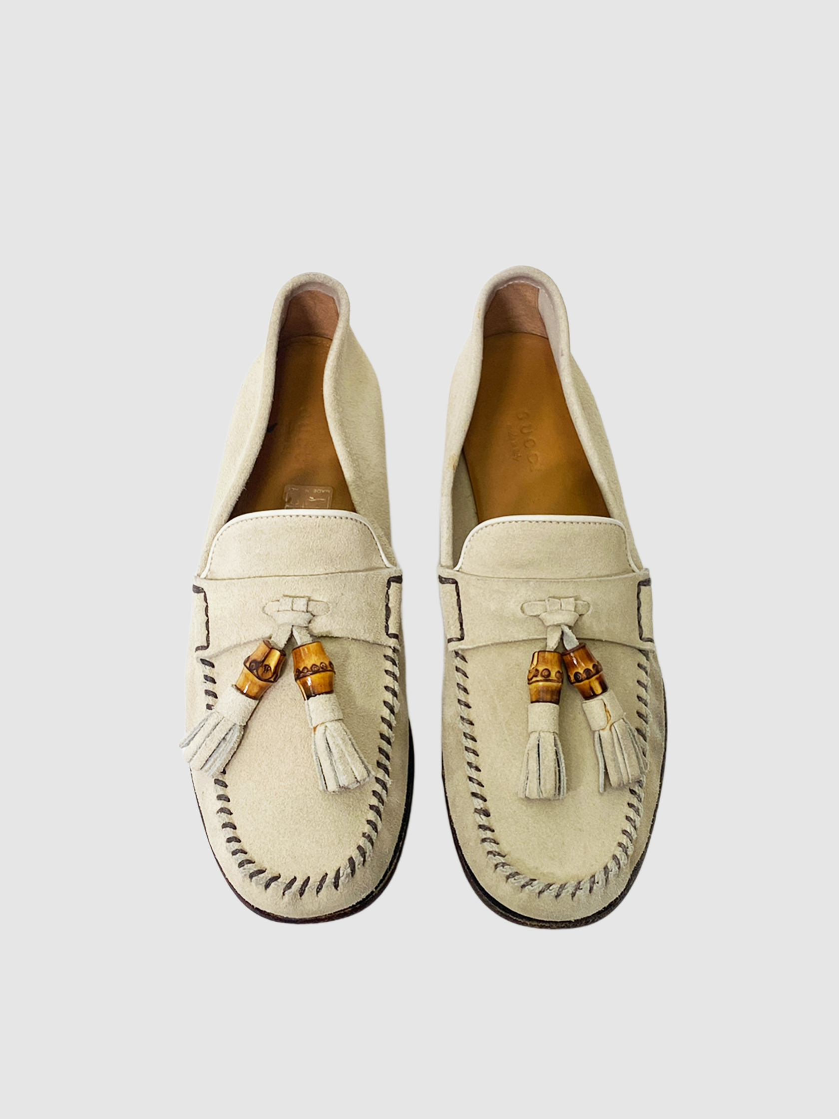 Gucci Beige Suede Loafer - Size 37.5