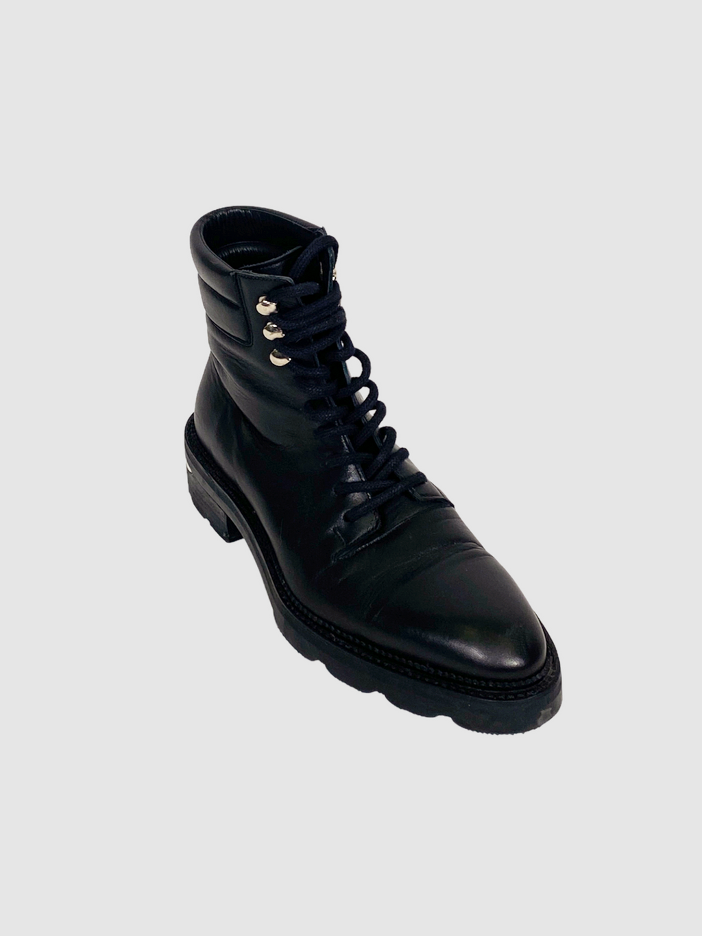 Alexander Wang Black Leather Combat Boots - Size 37.5