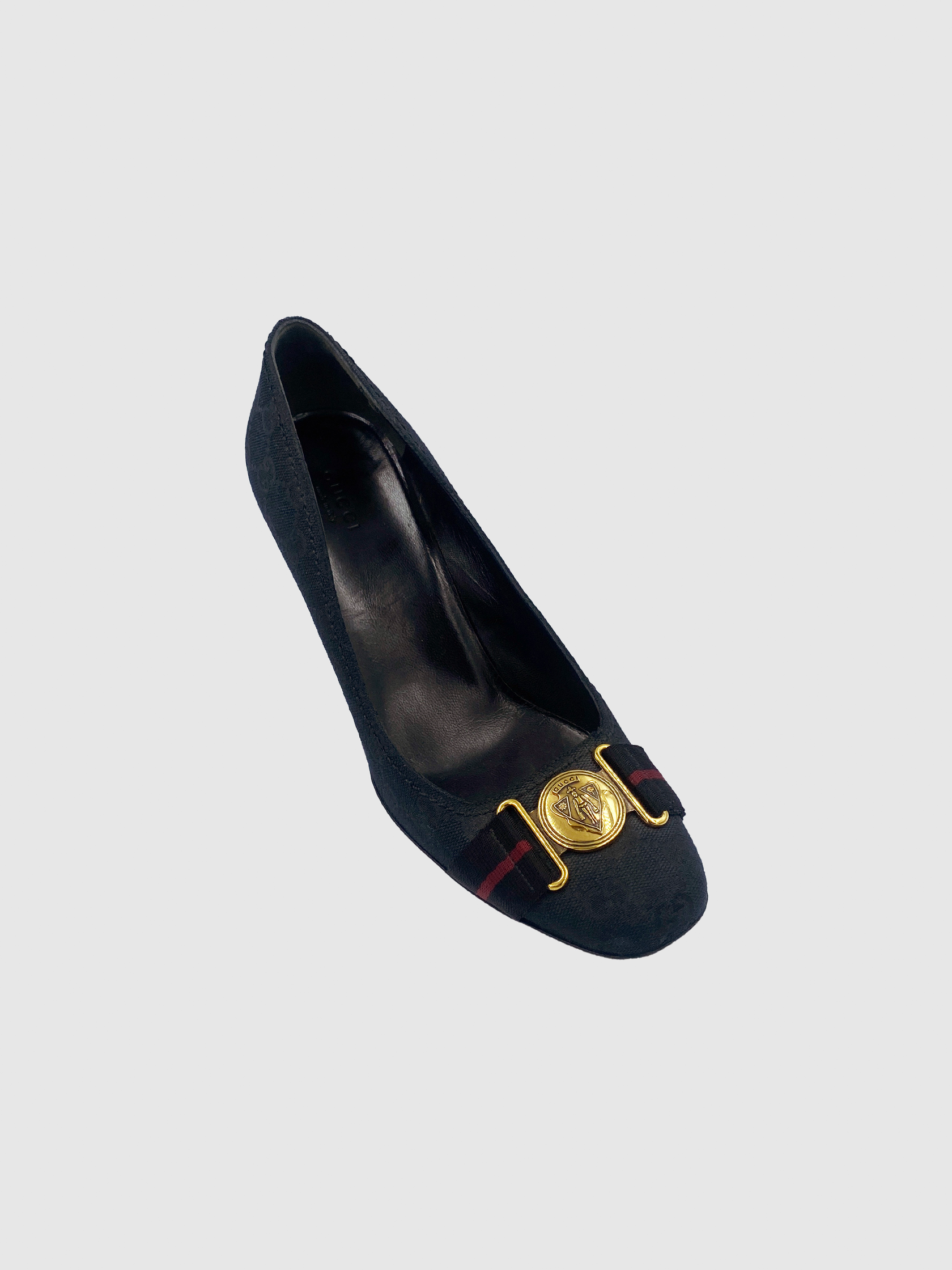 Canvas Monogram Pumps - Size 39.5