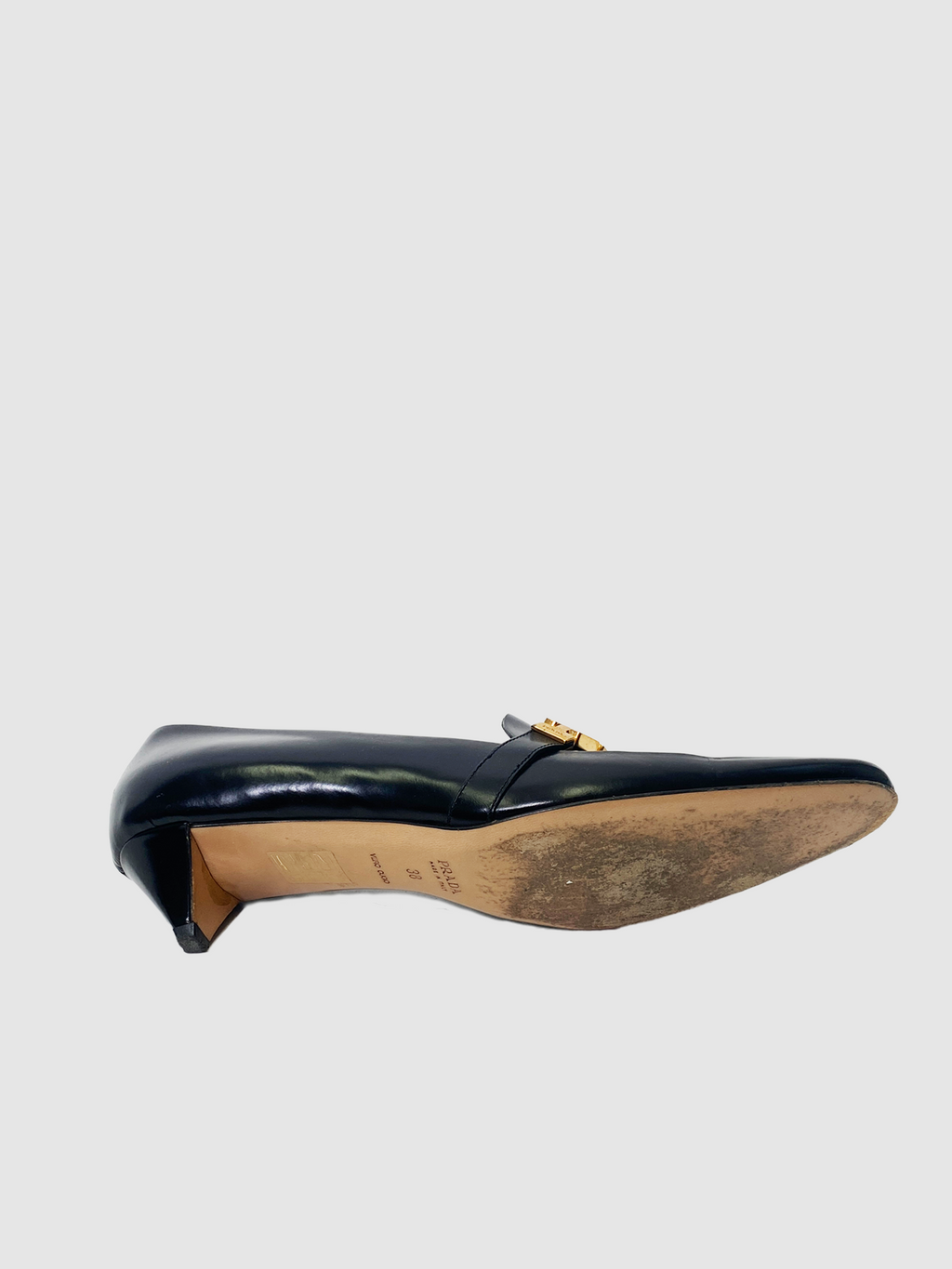 Prada Pointy Toe Patent Leather Kitten Heel - Size 38