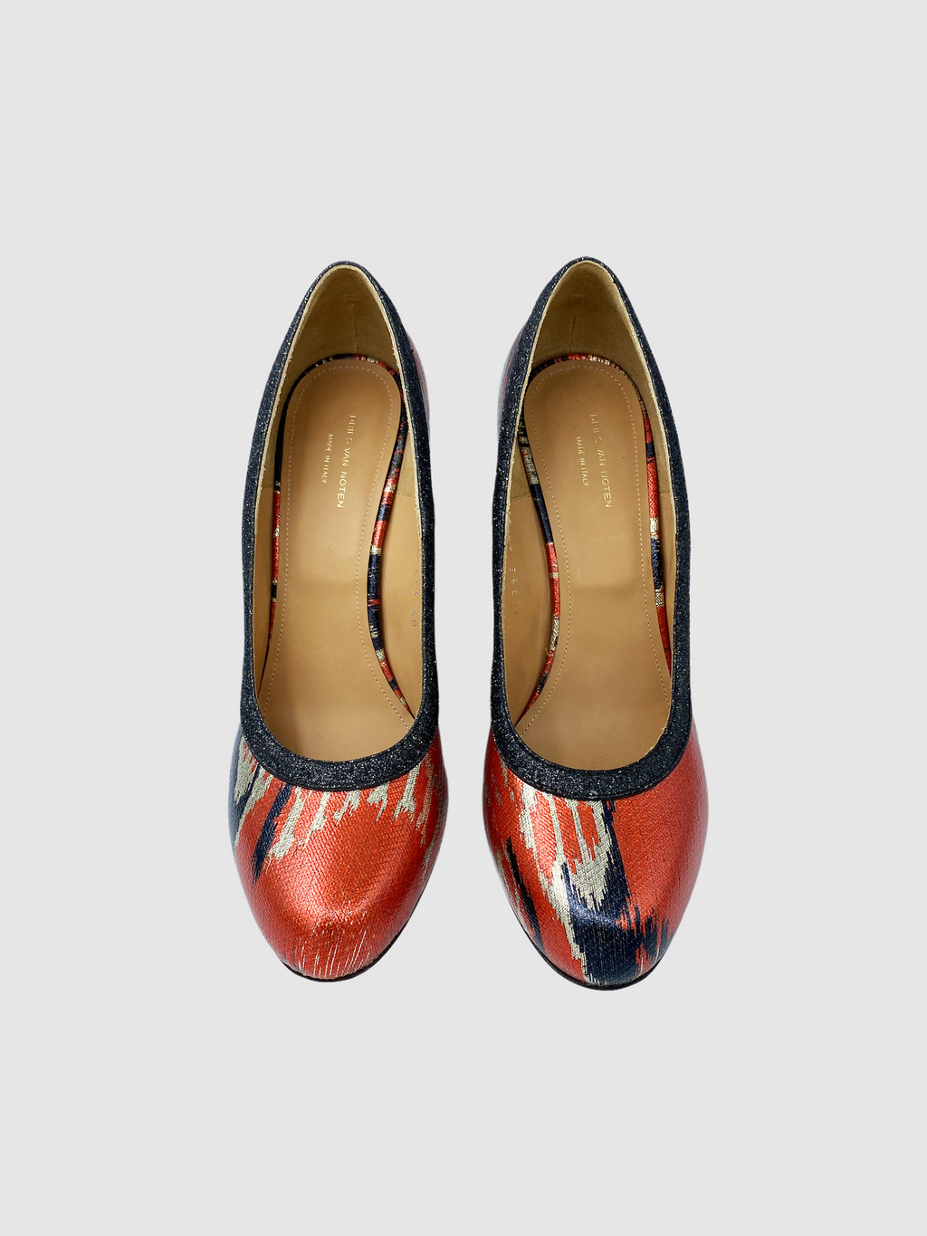 Dries Van Noten Glitter Chunky Heel Pump - Size 40