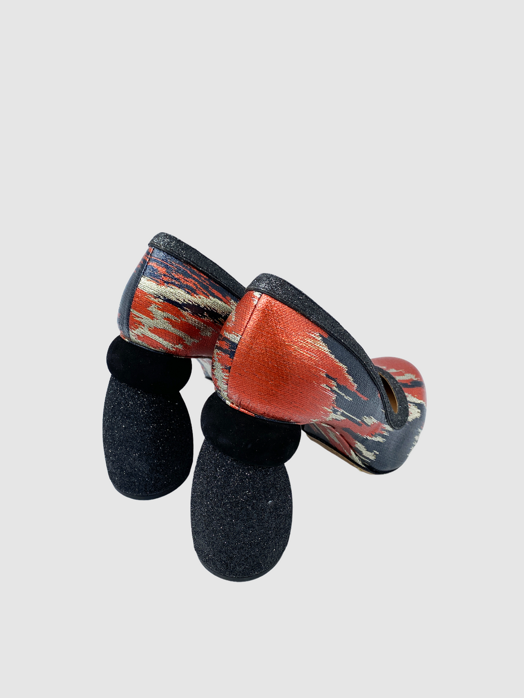 Dries Van Noten Glitter Chunky Heel Pump - Size 40