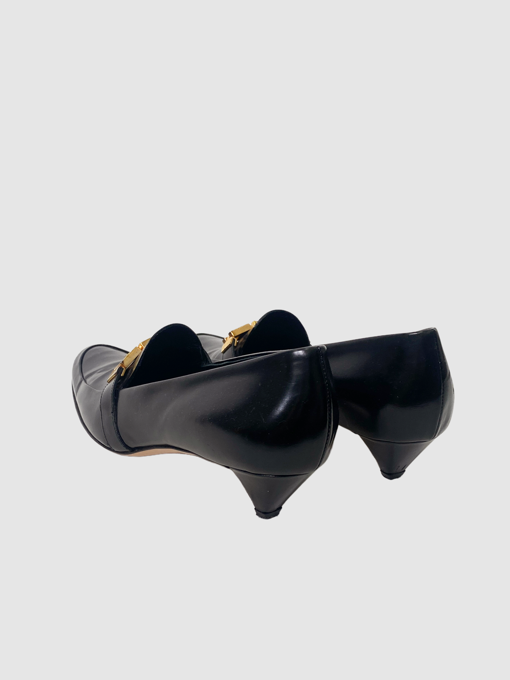 Prada Pointy Toe Patent Leather Kitten Heel - Size 38