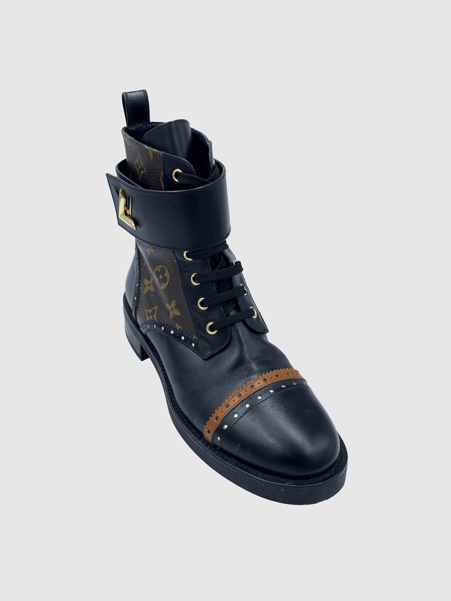 Louis Vuitton Monogram Rager Combat Boots - Size 40 - Second Nature Boutique