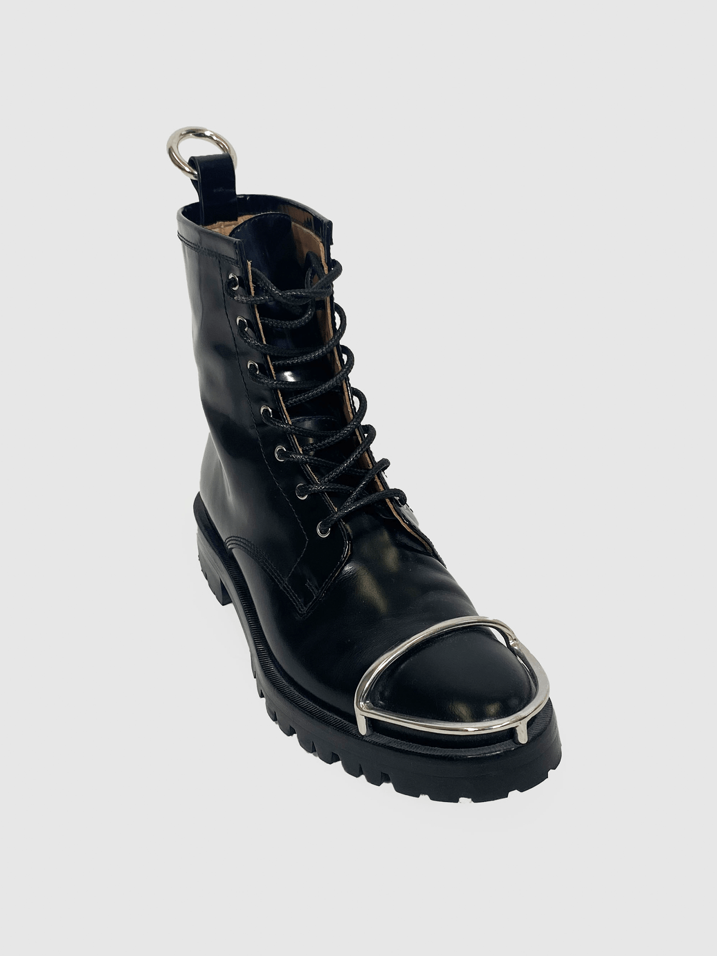 Alexander Wang Black Patent Leather Lyndon Combat Boots