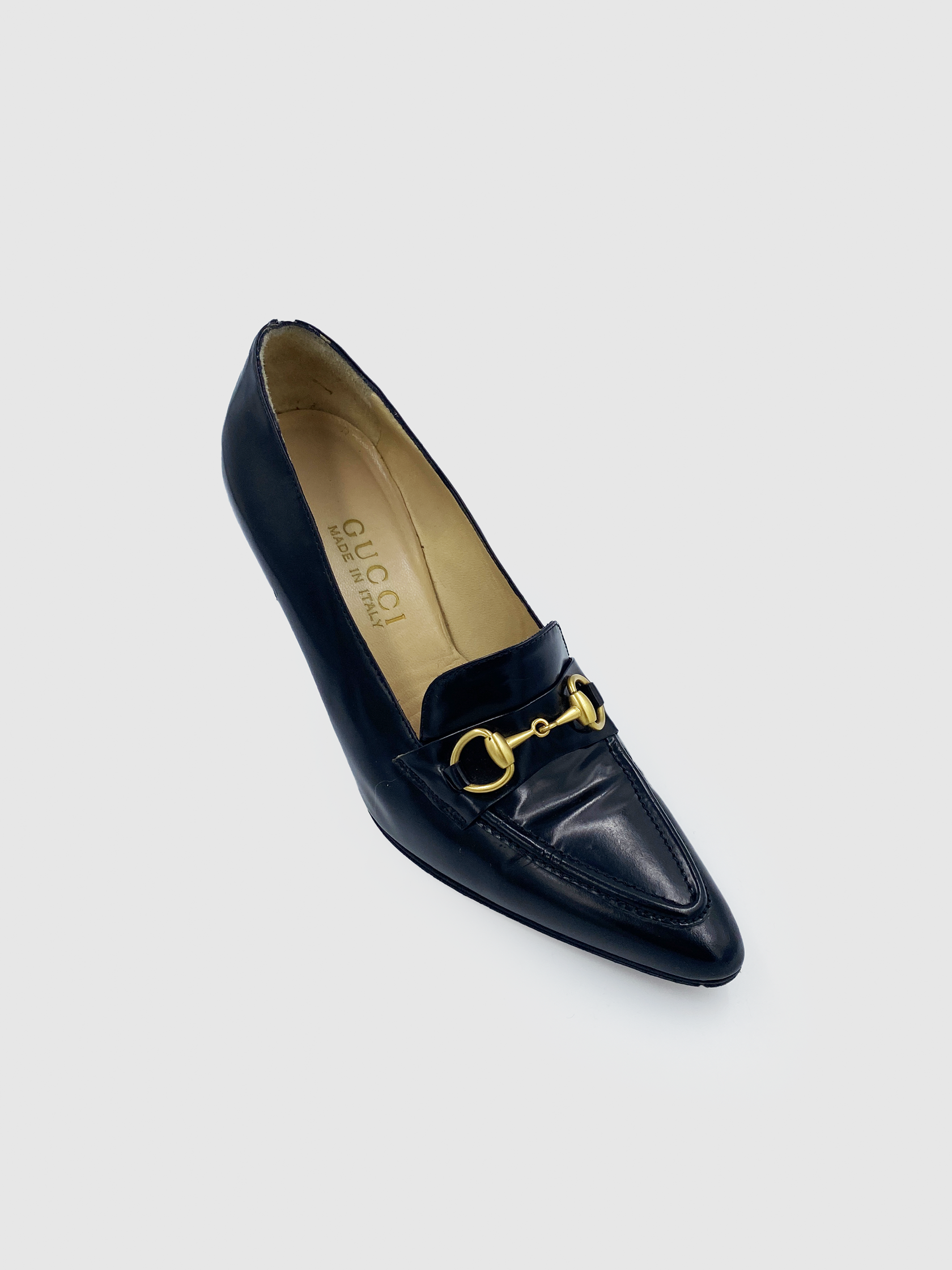 Gucci Black Heeled Loafer - Size 35