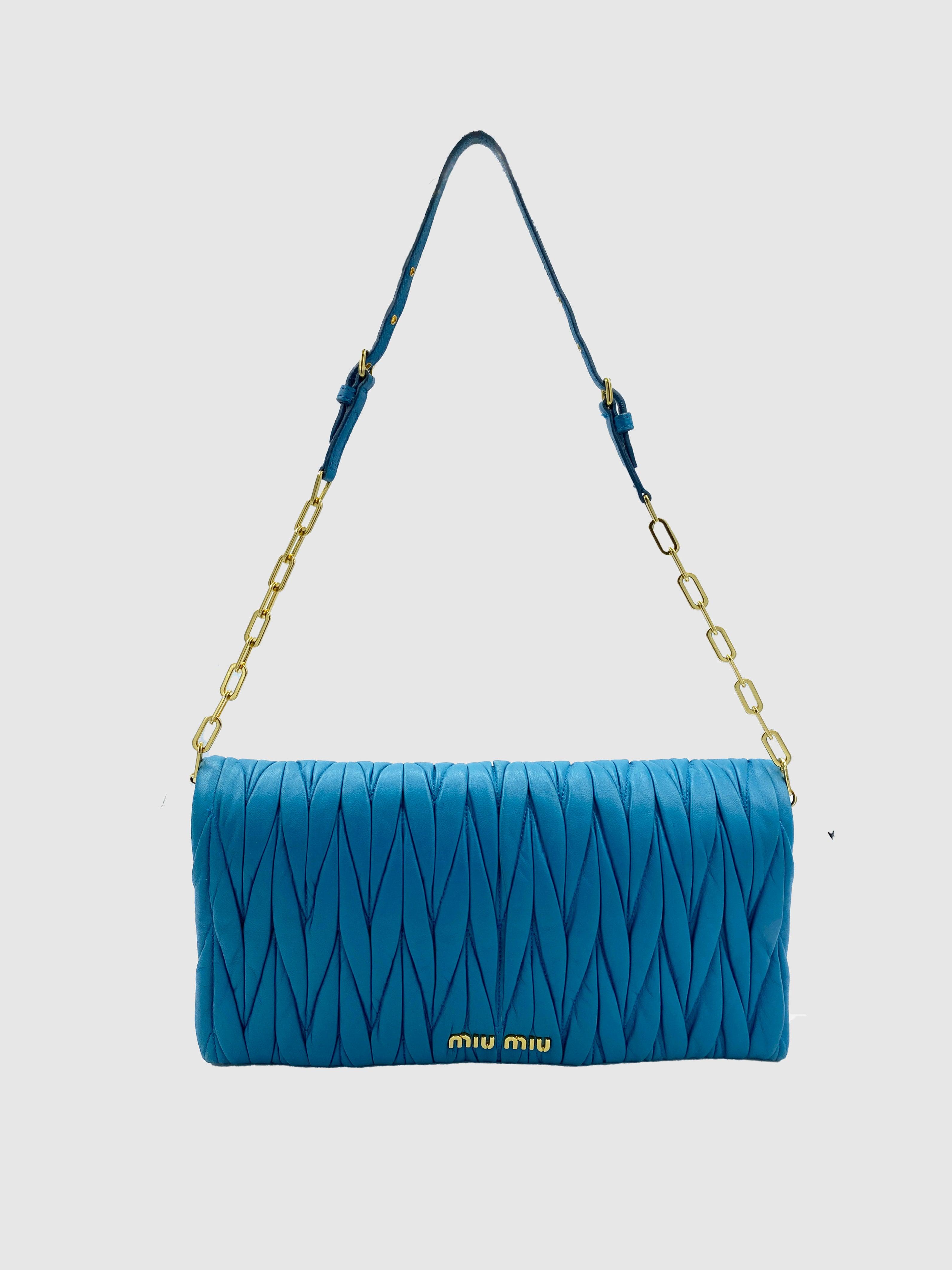 Miu Miu Teal Matelasse Bag