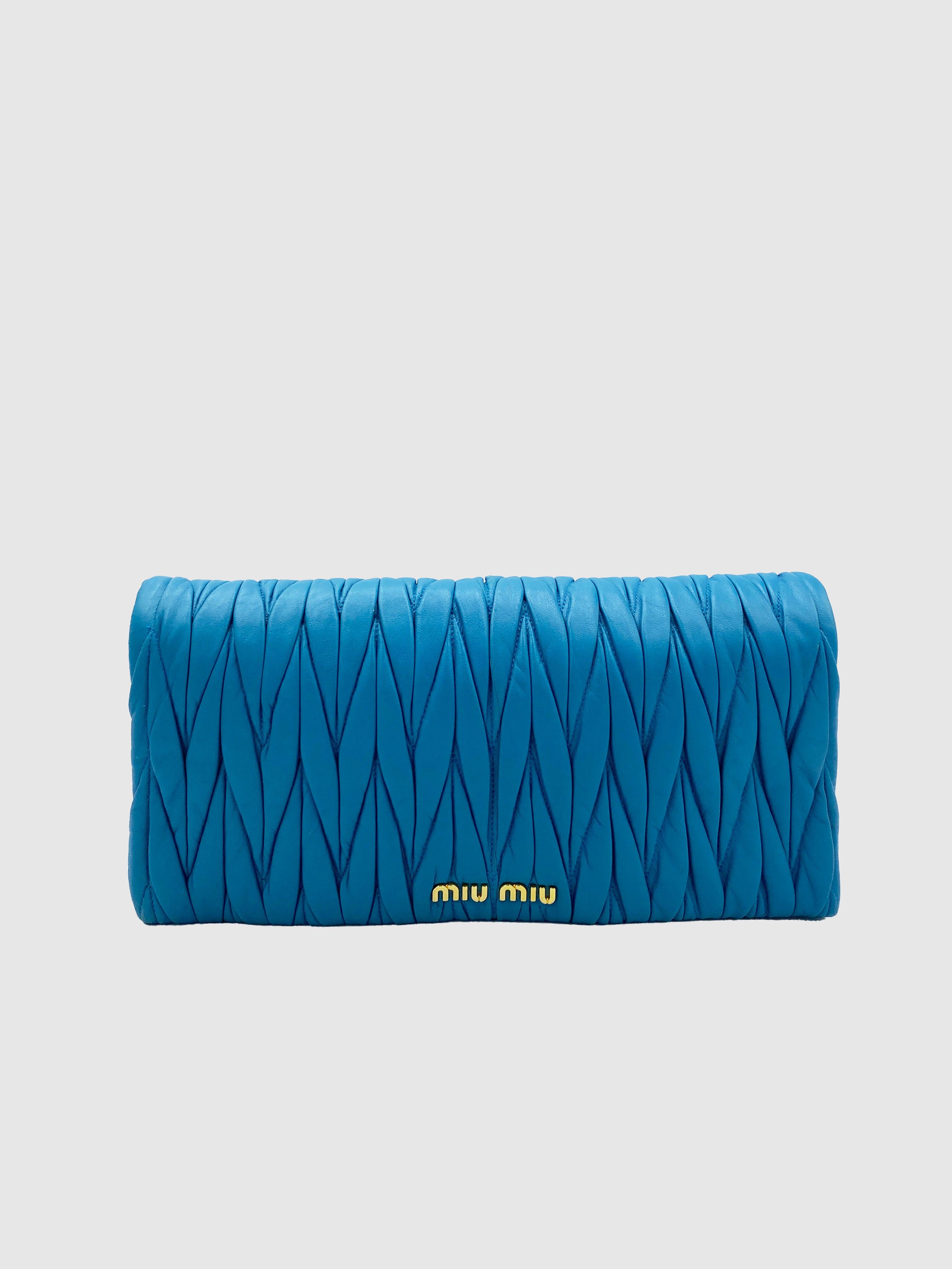 Miu Miu Teal Matelasse bag