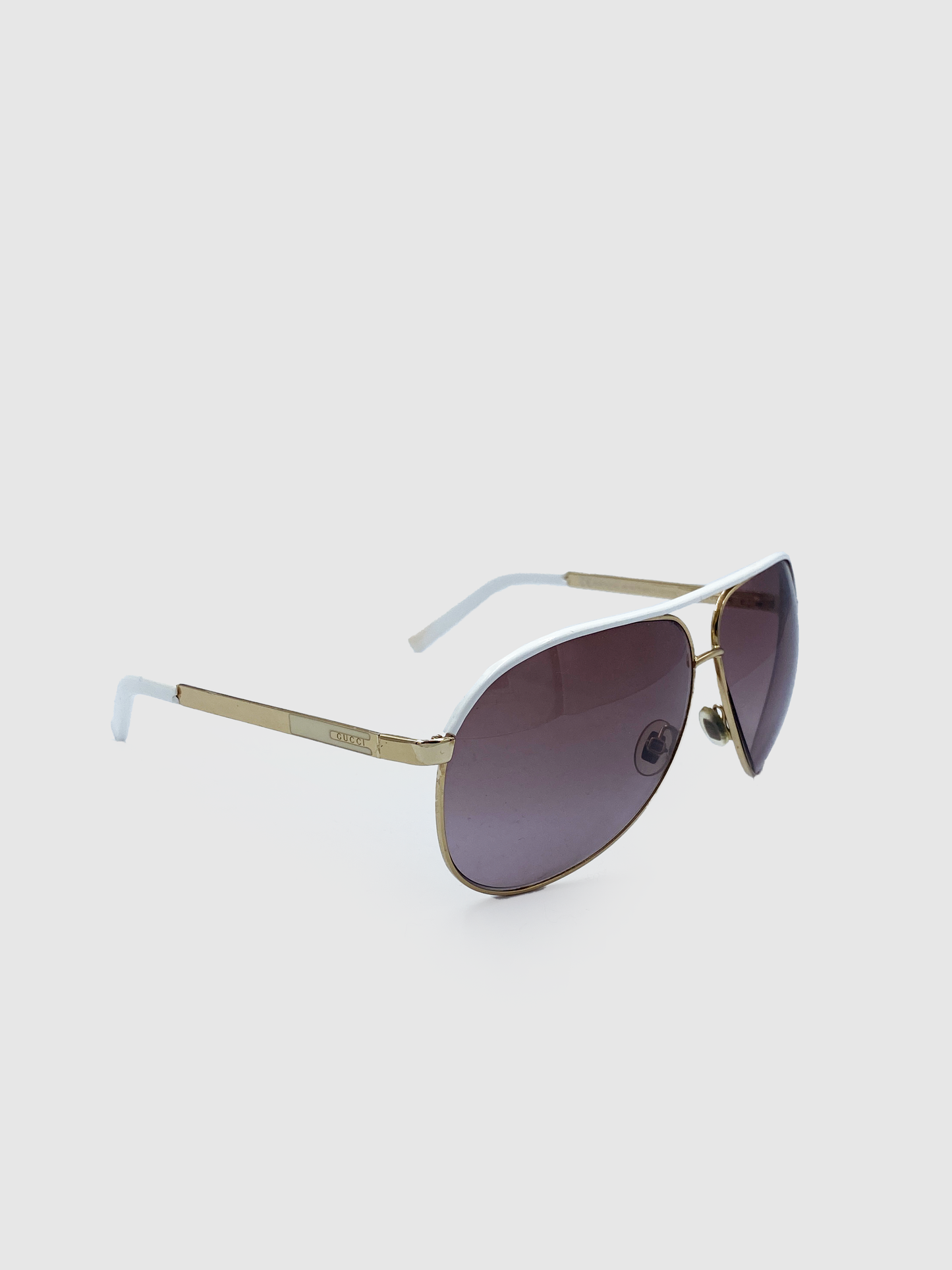 Gucci White Acetate Sunglasses