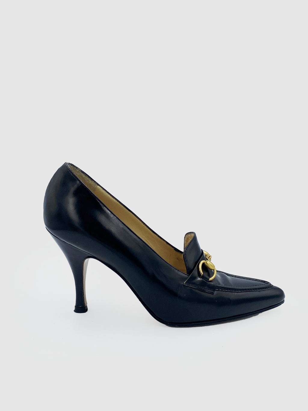 Gucci Black Heeled Loafer - Size 35