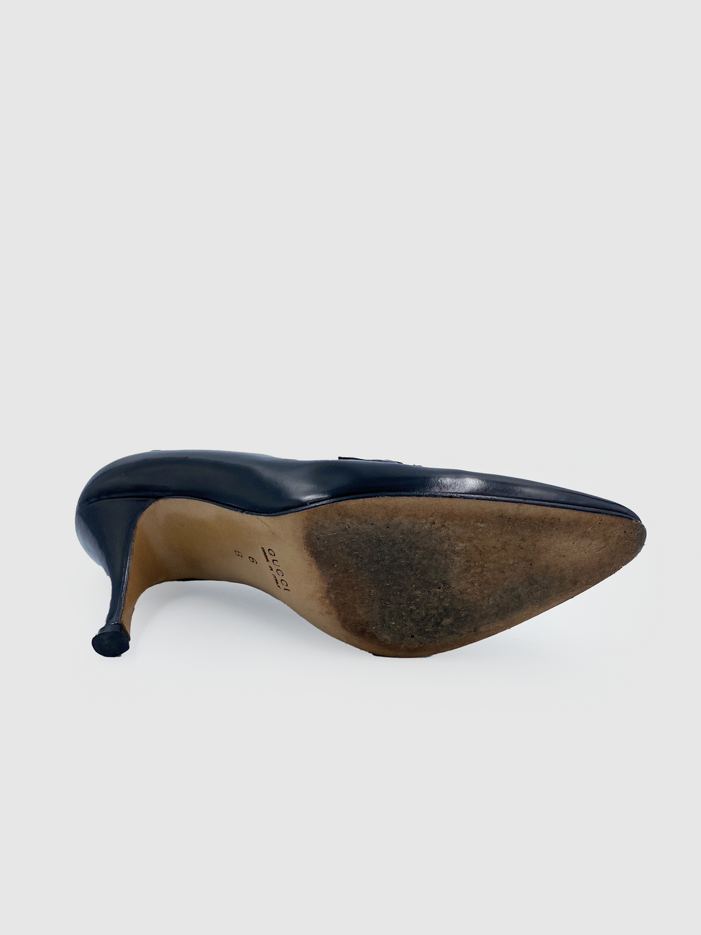 Gucci Black Heeled Loafer - Size 35