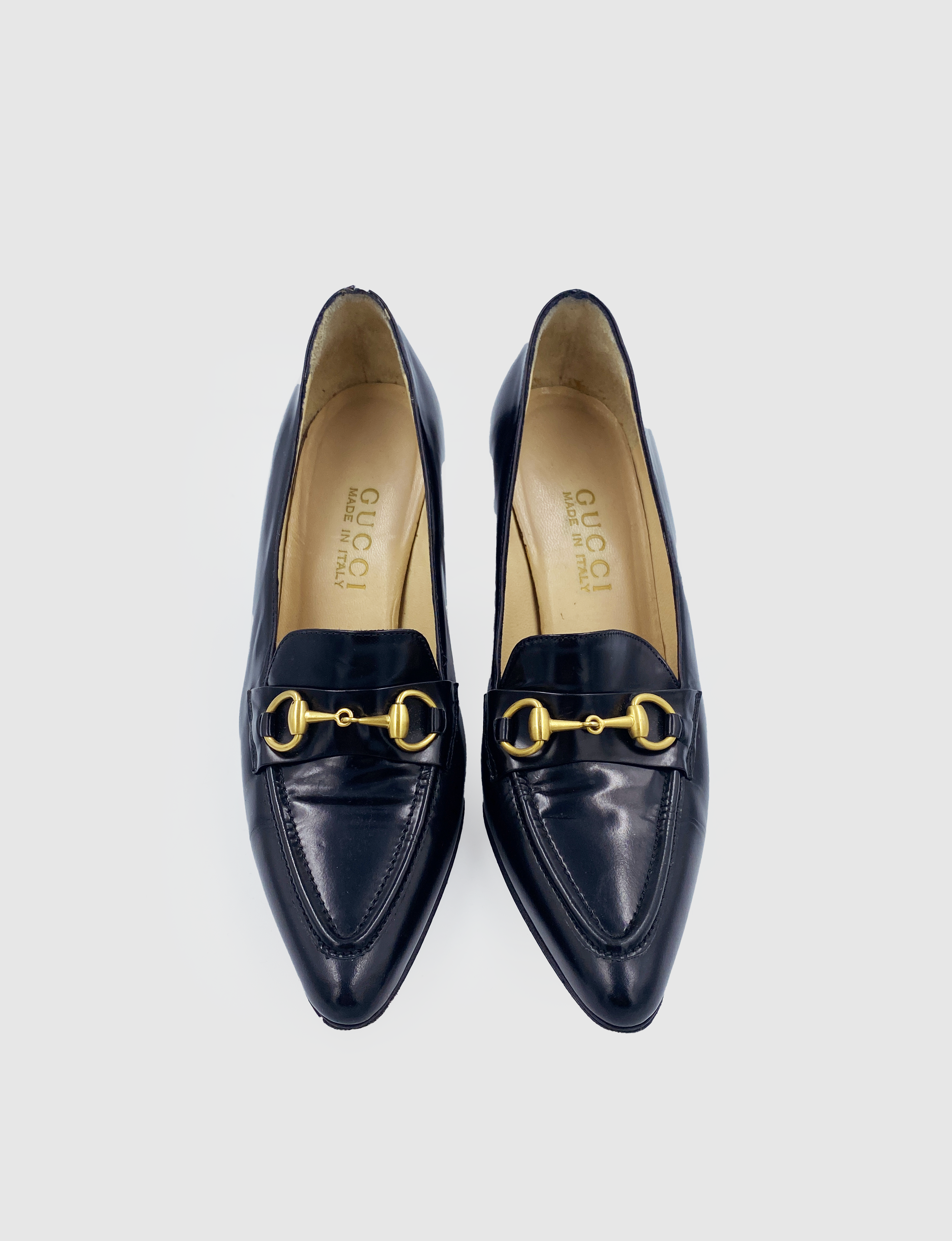 Gucci Black Heeled Loafer - Size 35