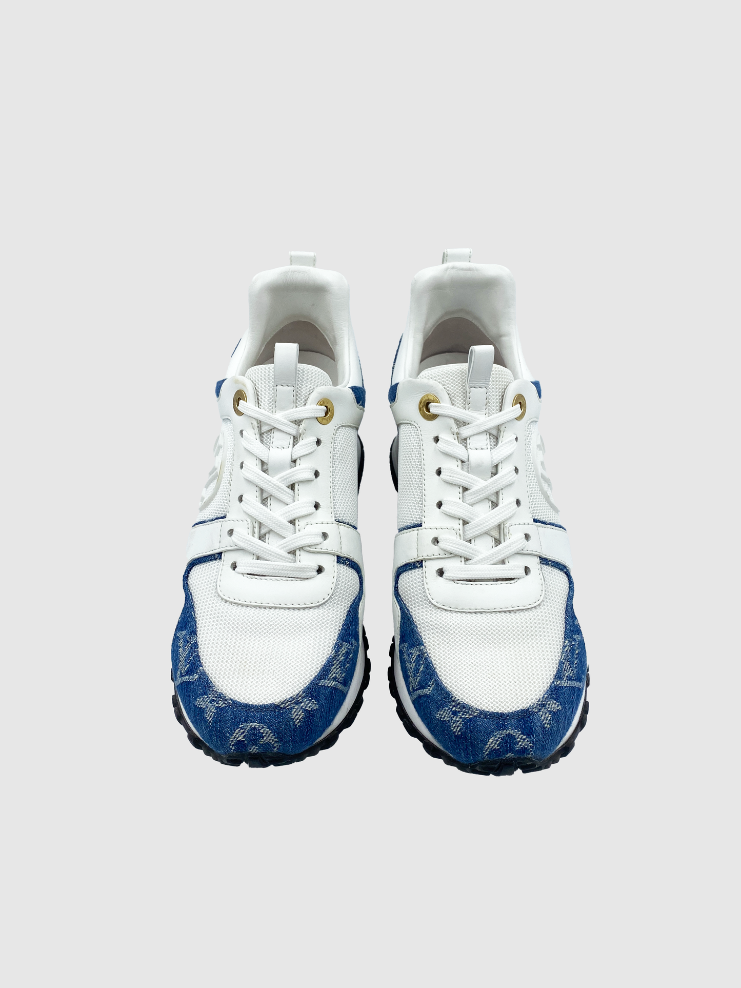 Louis Vuitton White/ Denim Run Away Sneaker - Size 36.5