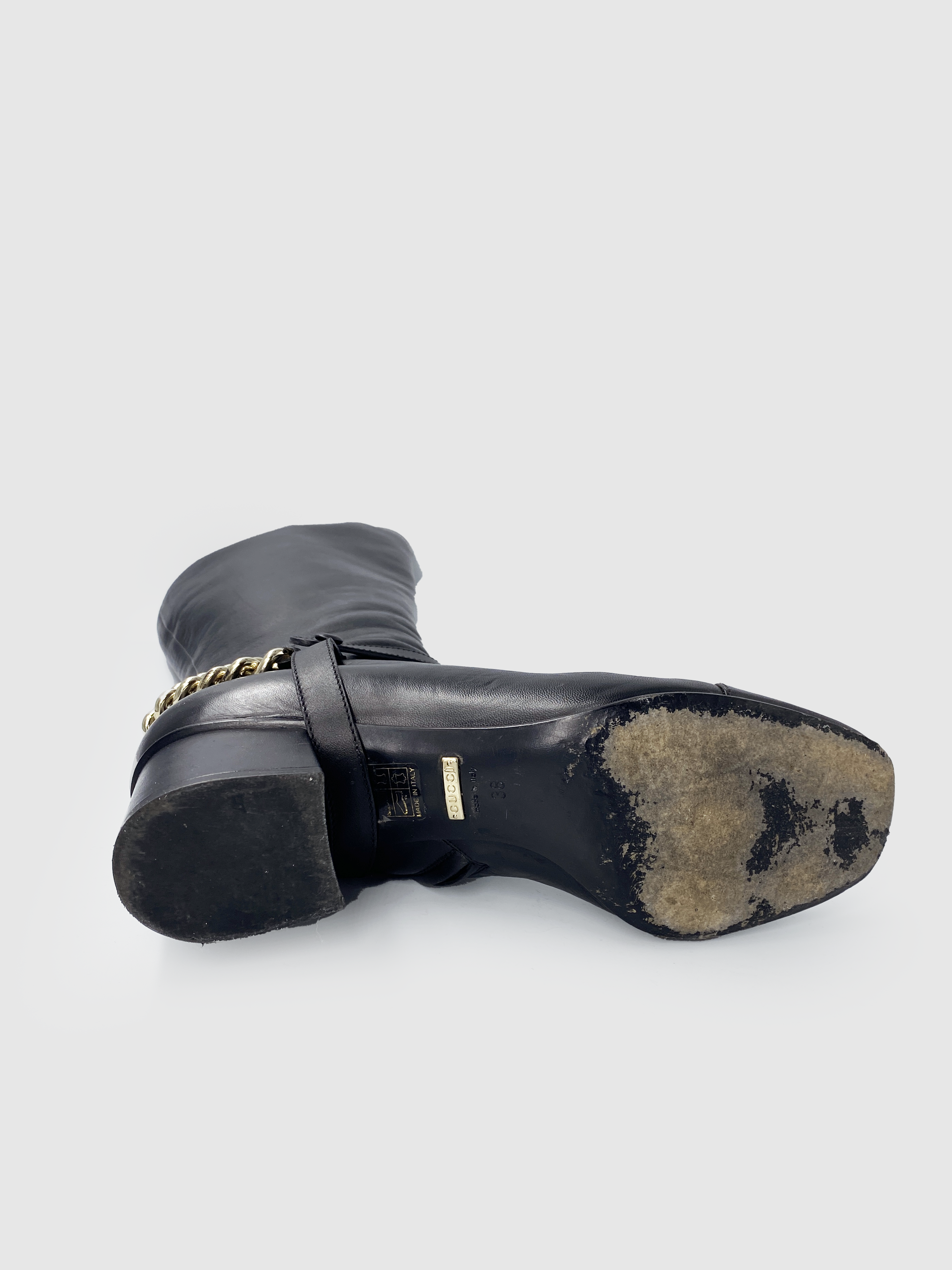 Leather Knee High Boots - Size 38