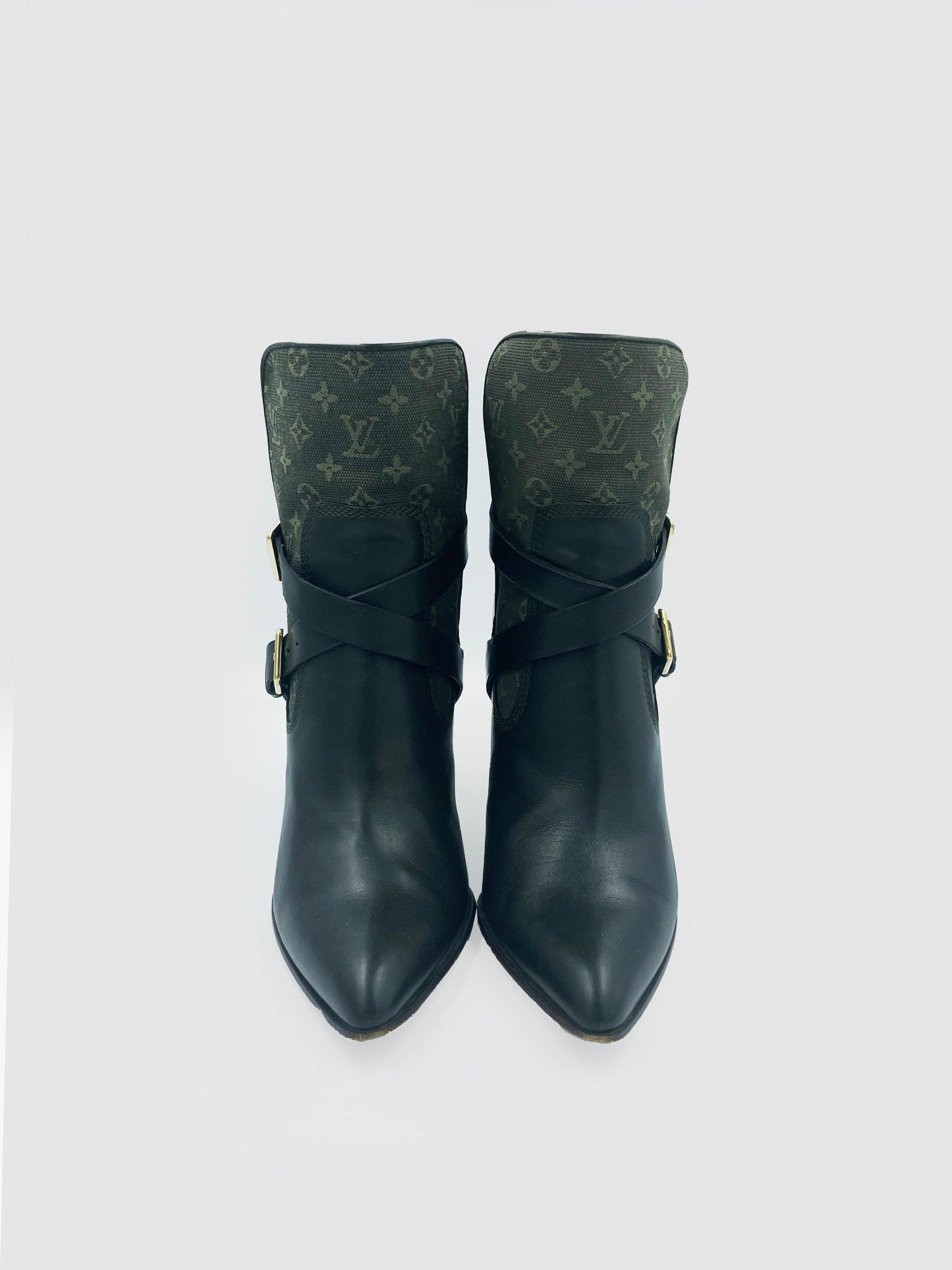 Louis Vuitton Monogram Denim Ankle Boots - Size 35.5