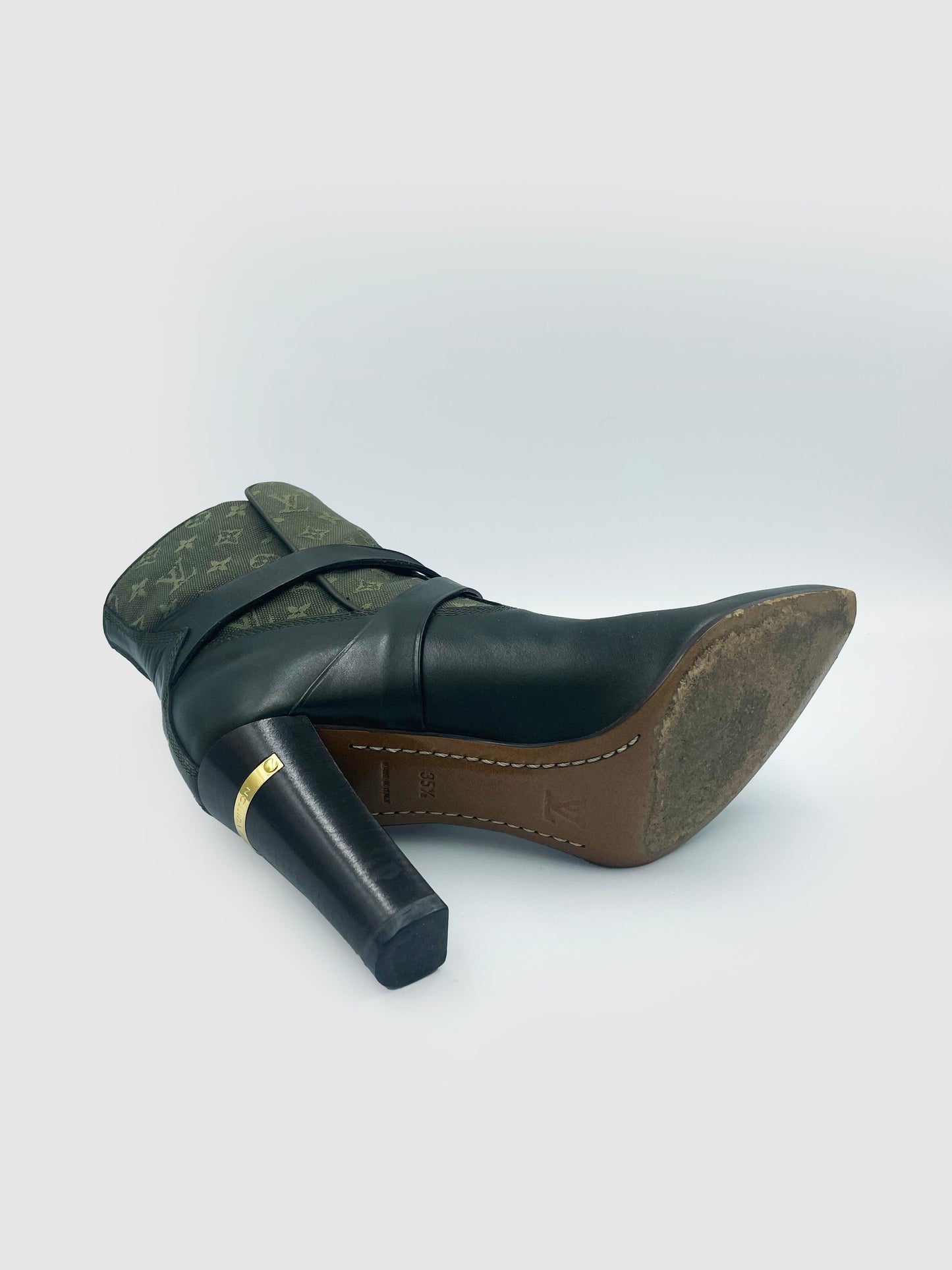 Louis Vuitton Monogram Denim Ankle Boots - Size 35.5