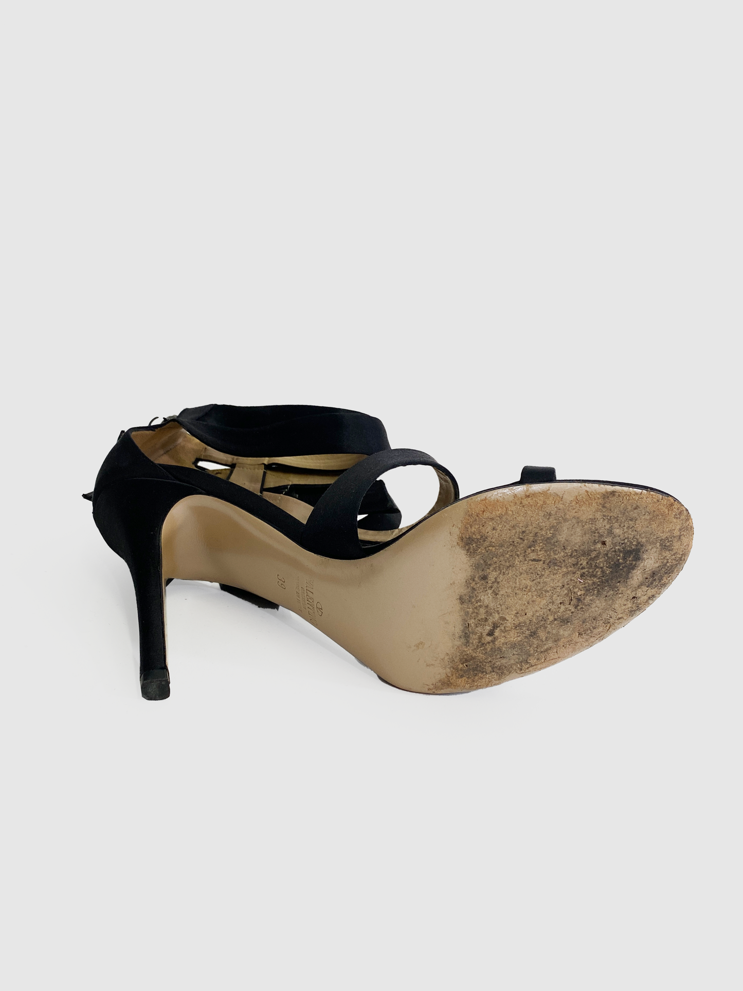 Valentino Black Saint Strap Heel - Size 39