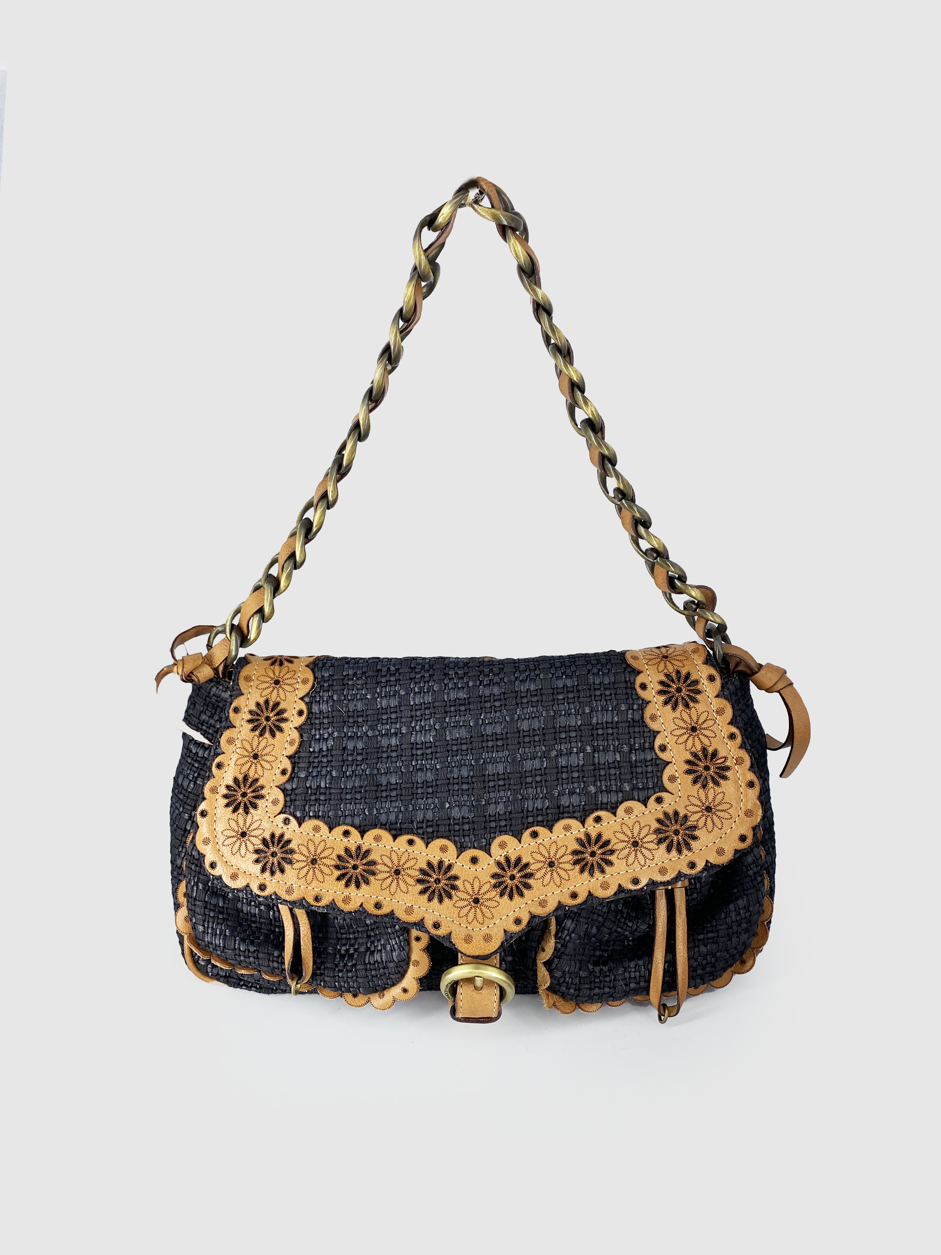 Moschino Black Crochet Shoulder Bag