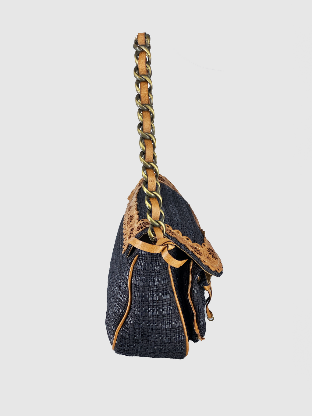 Moschino Black Crochet Shoulder Bag