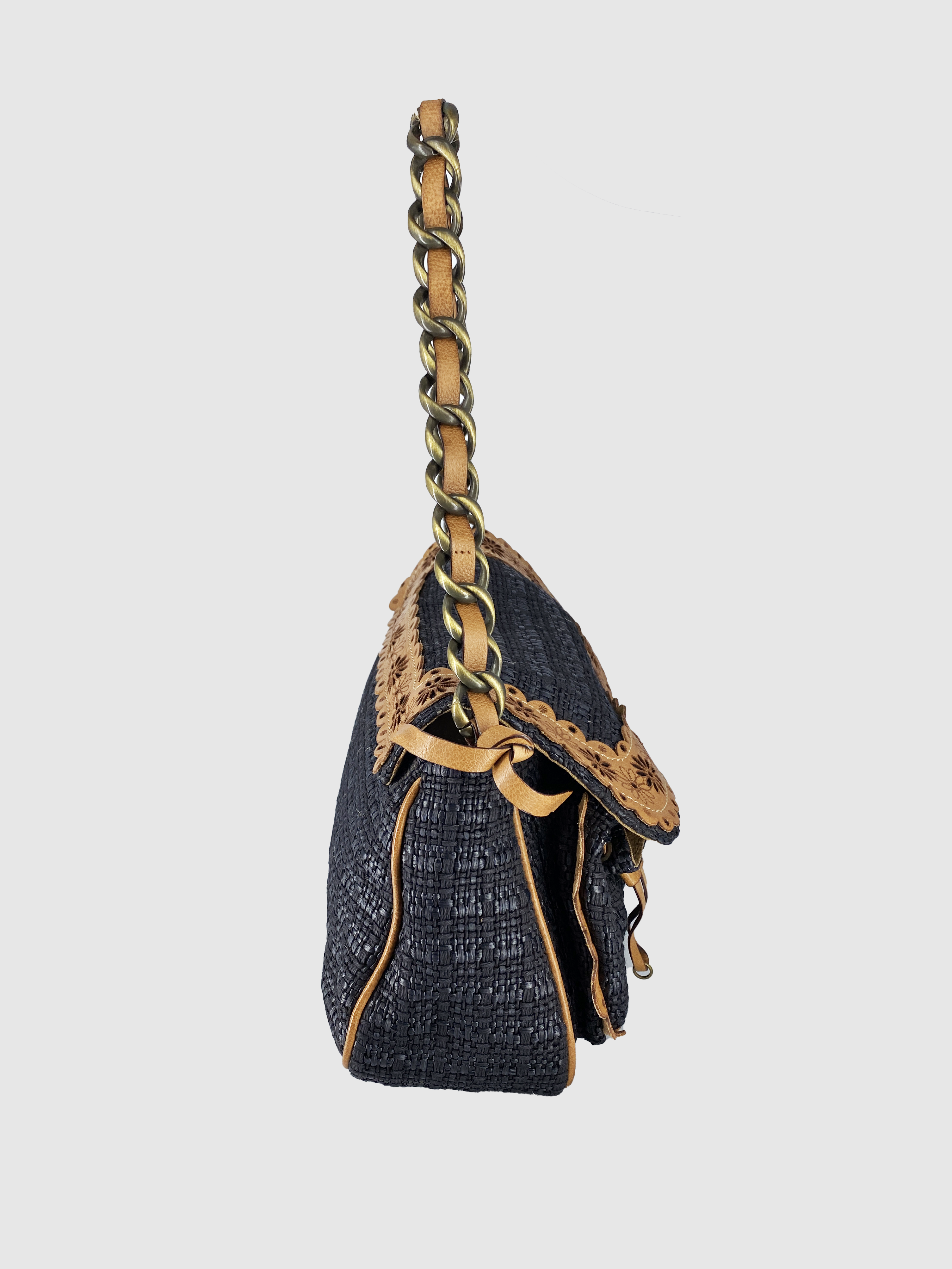 Moschino Black Crochet Shoulder Bag