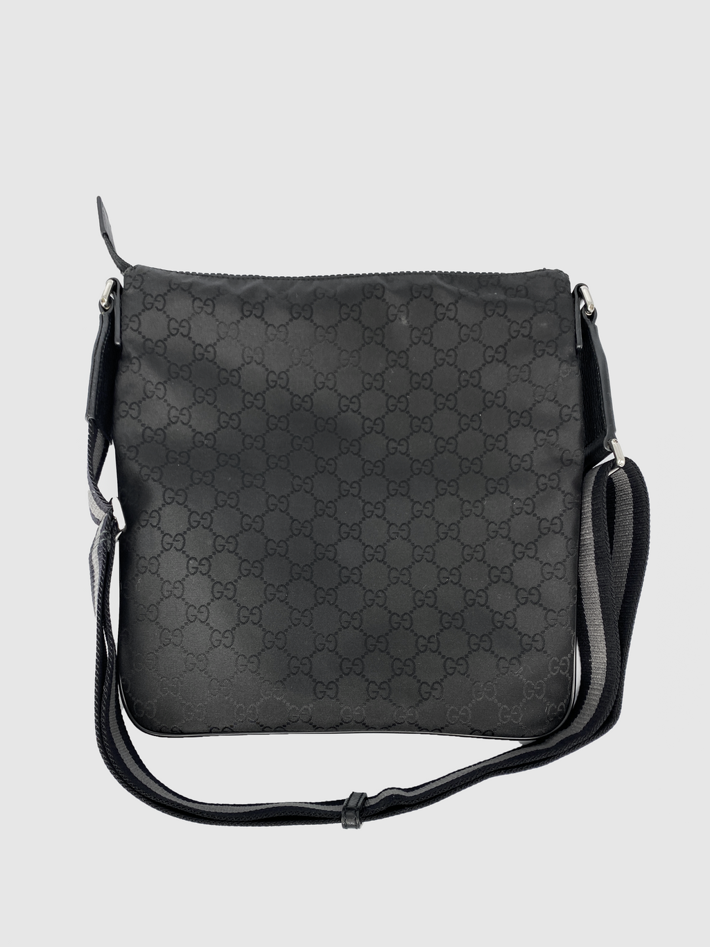 Gucci Black Monogram Nylon Cross-Body Bag