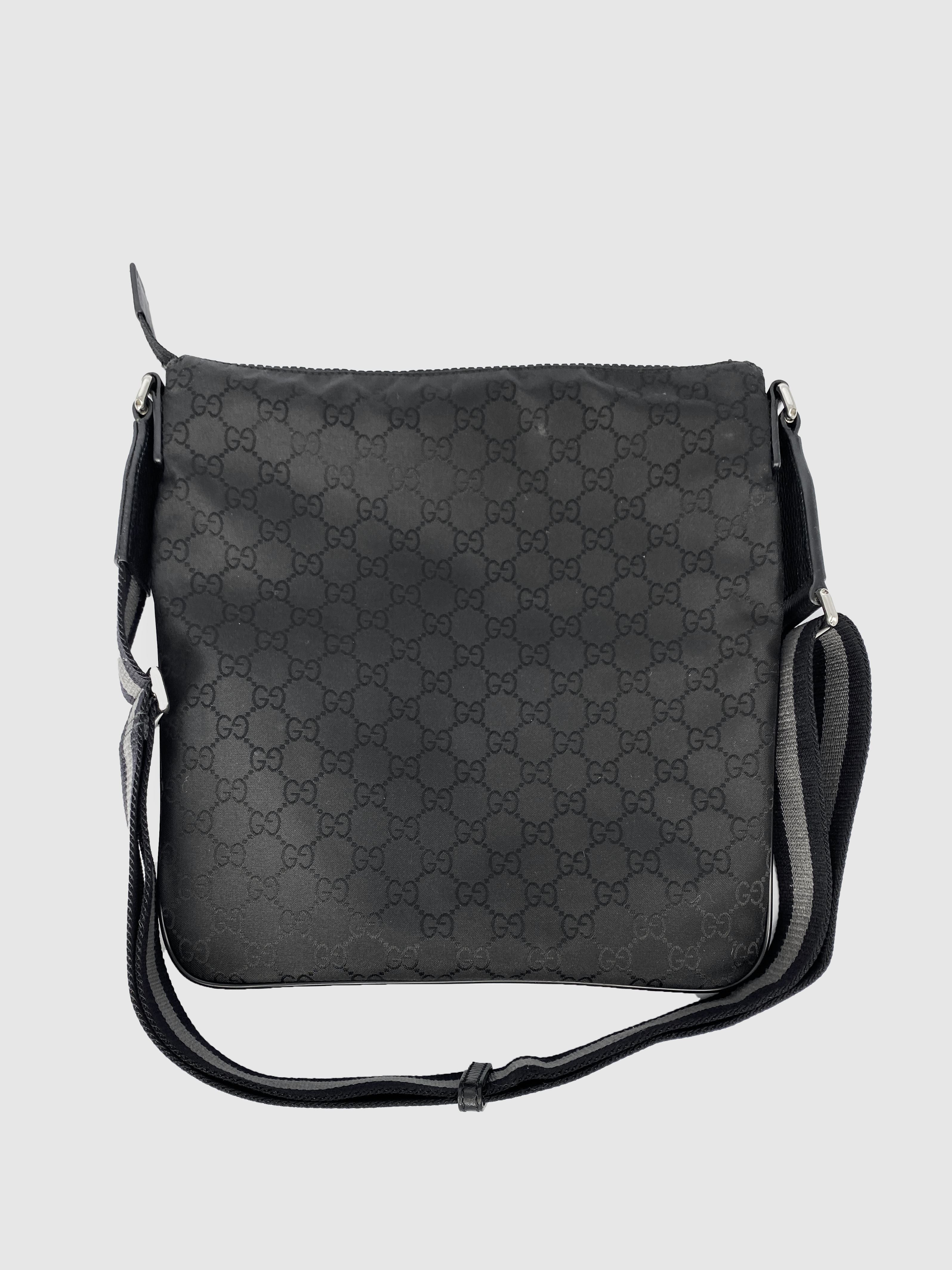 Gucci Black Monogram Nylon Cross-Body Bag