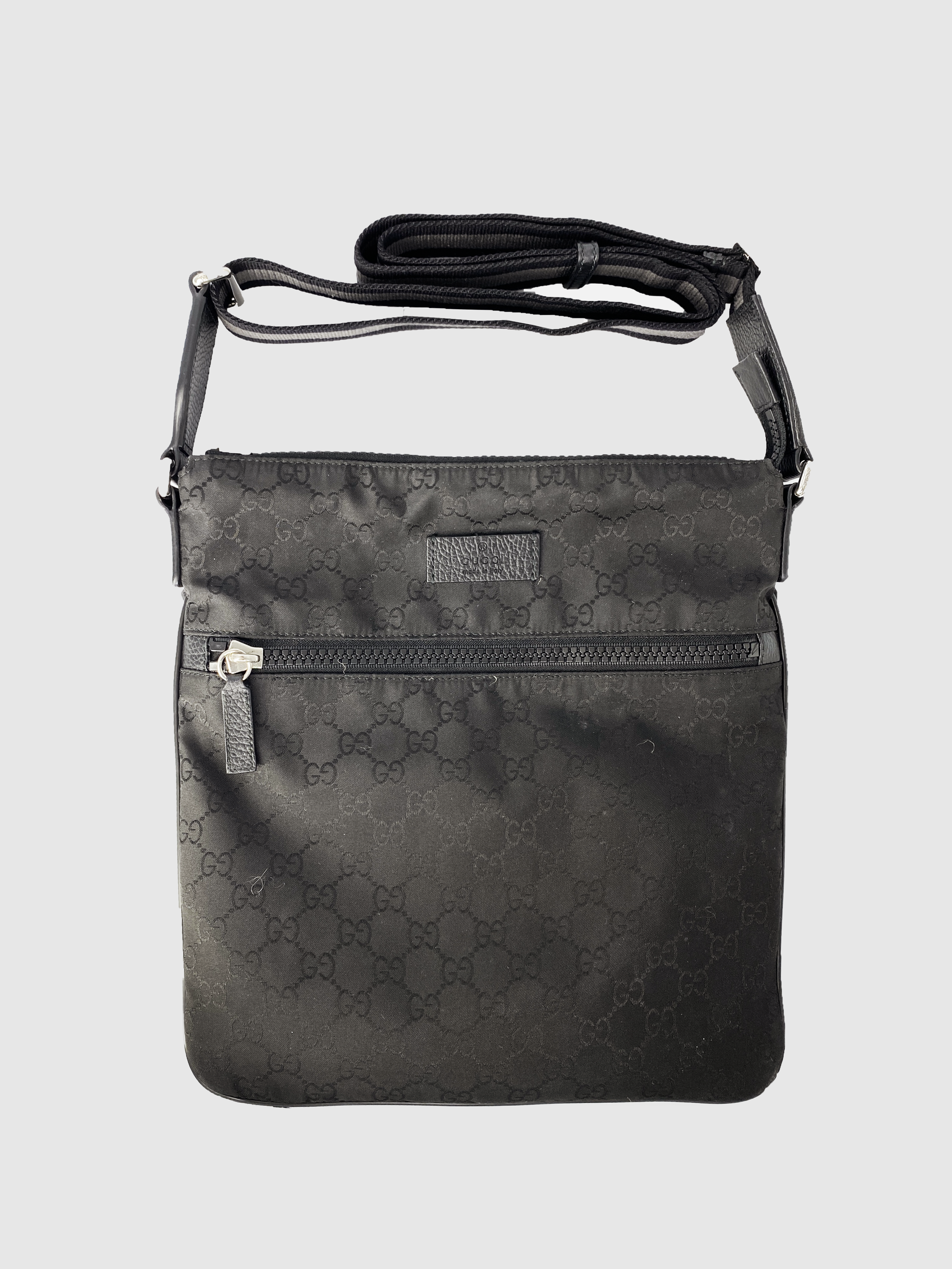 Gucci Black Monogram Nylon Cross-Body Bag
