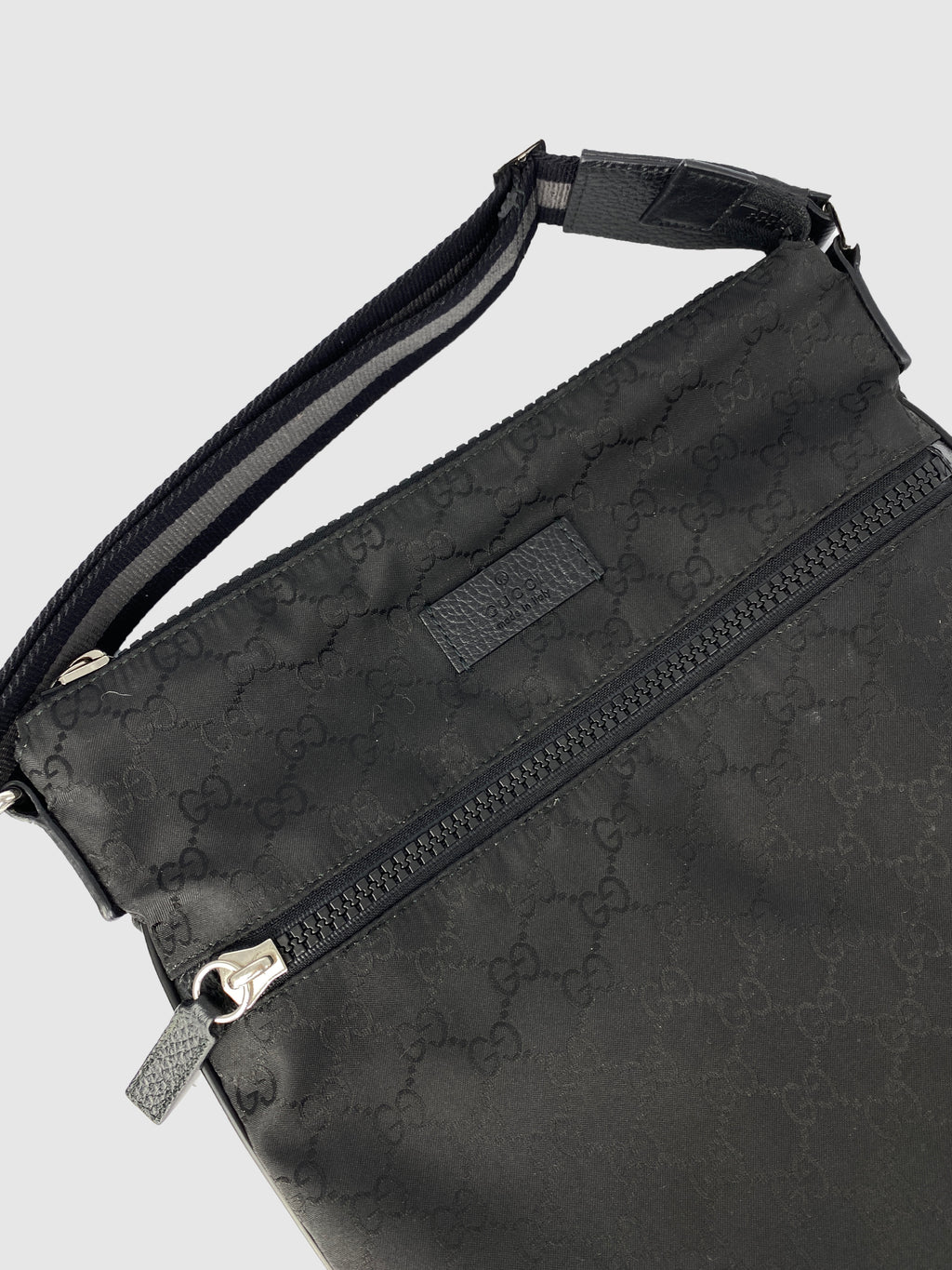 Gucci Black Monogram Nylon Cross-Body Bag
