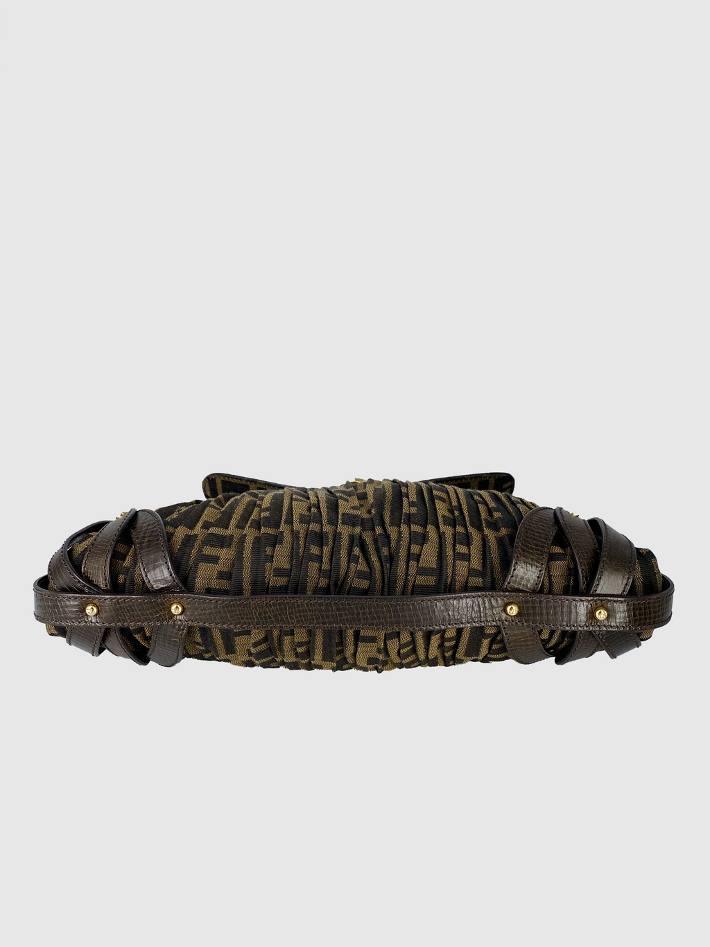 Fendi Zucca Pleated Shoulder Bag