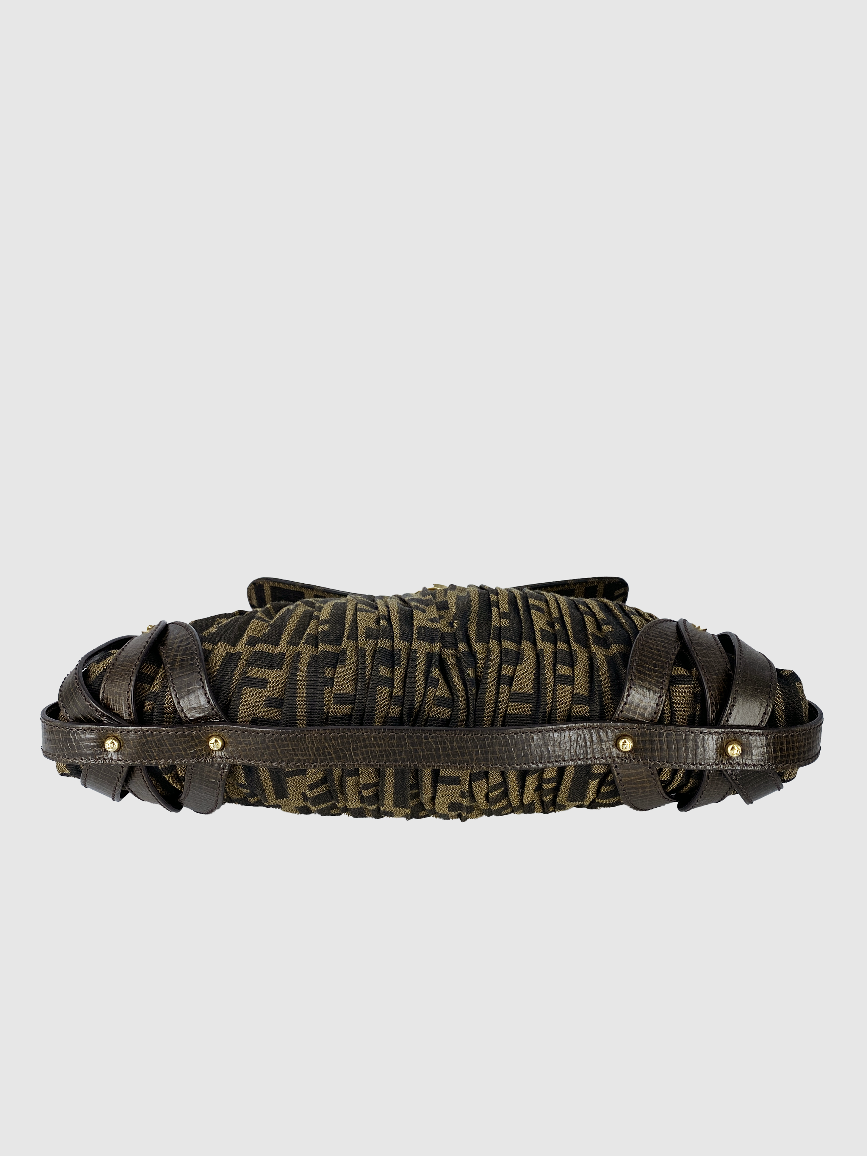 Fendi Zucca Pleated Shoulder Bag