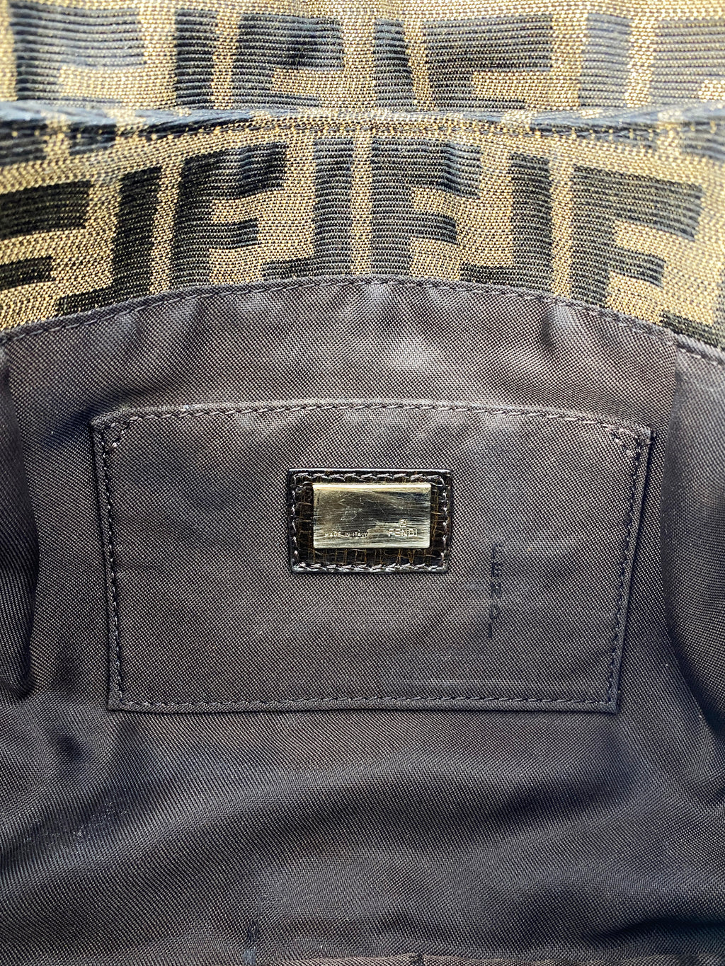 Fendi Zucca Pleated Shoulder Bag