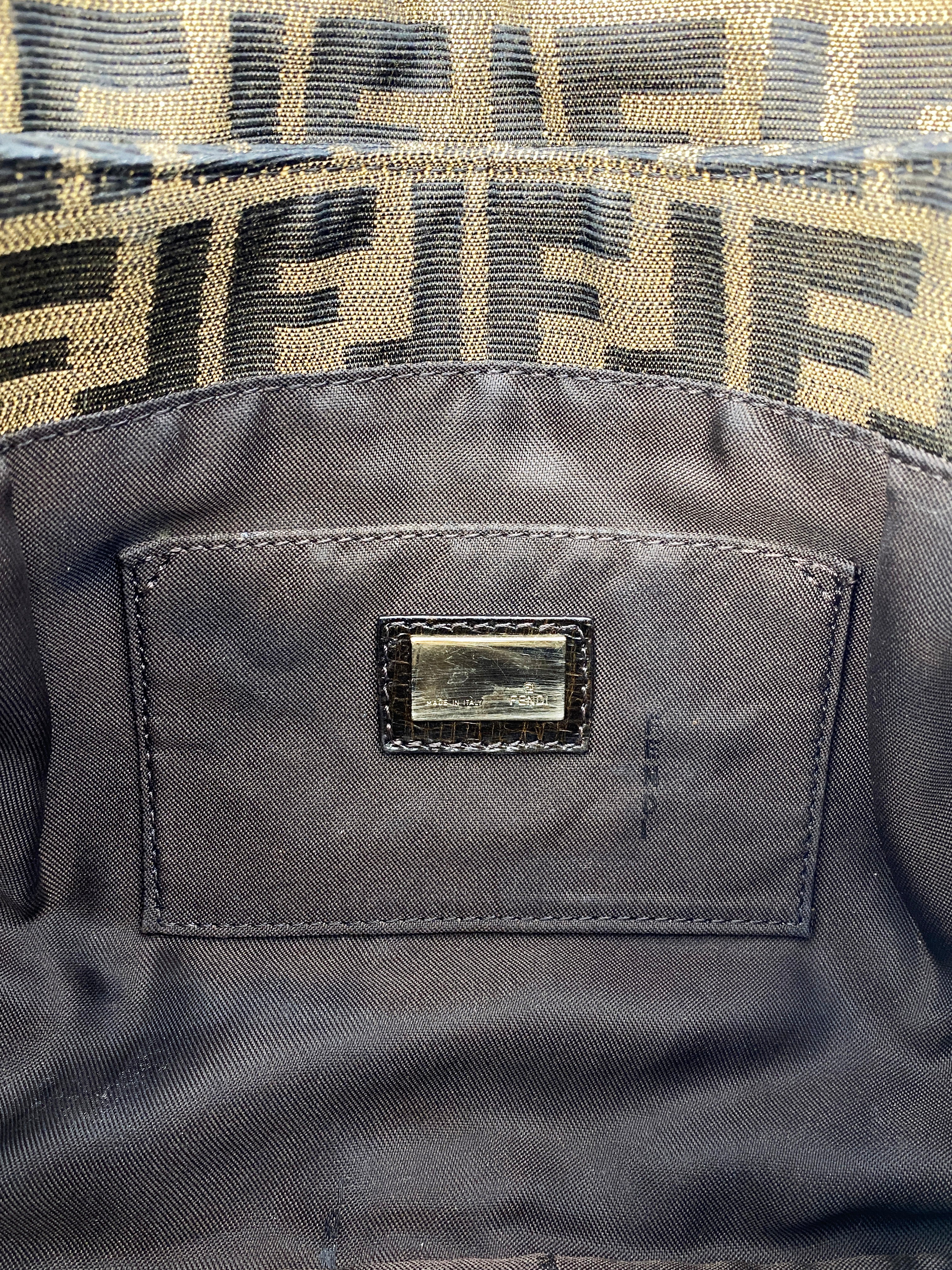 Fendi Zucca Pleated Shoulder Bag