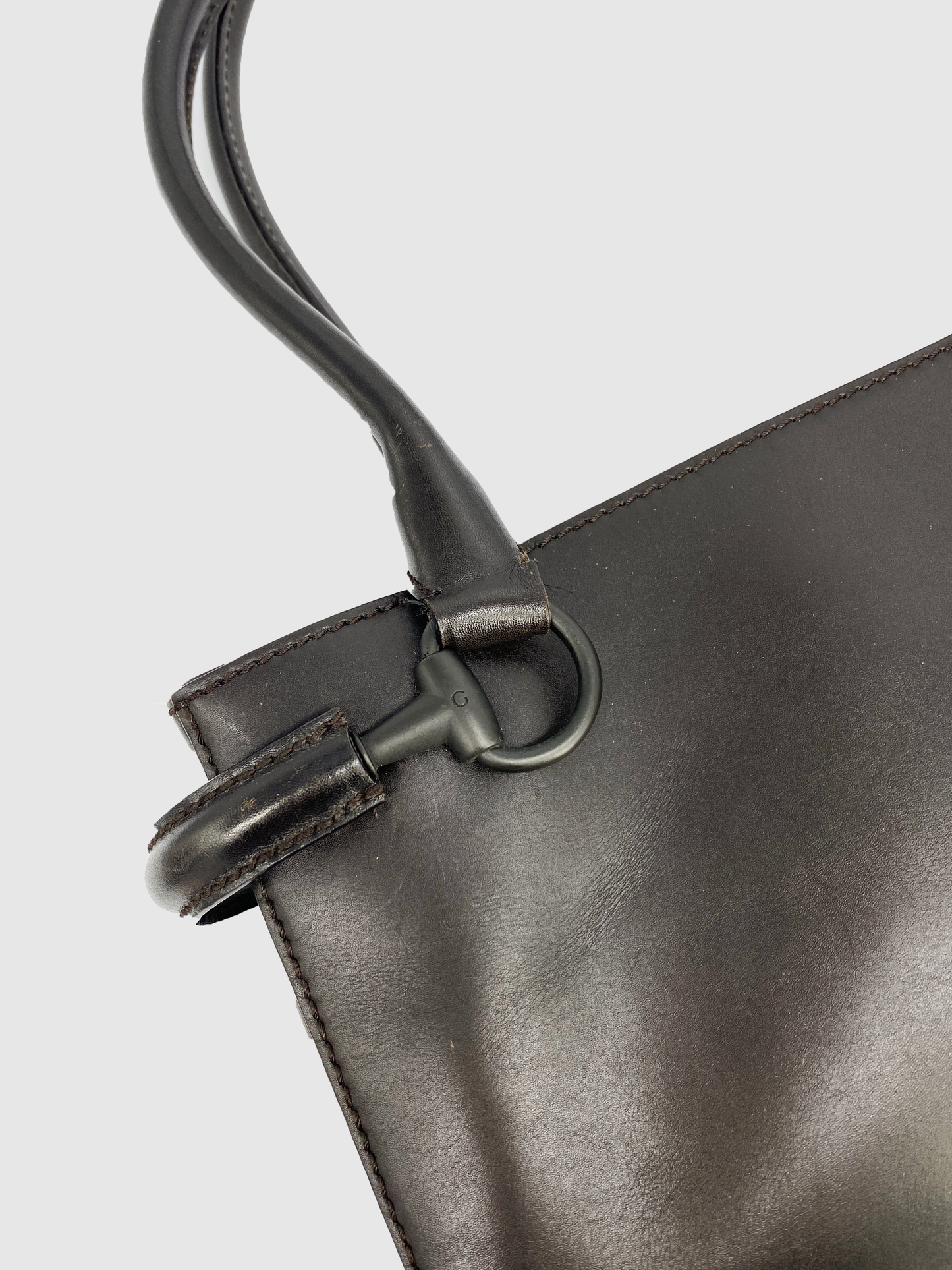 Gucci Horsebit Brown Leather Shoulder Bag