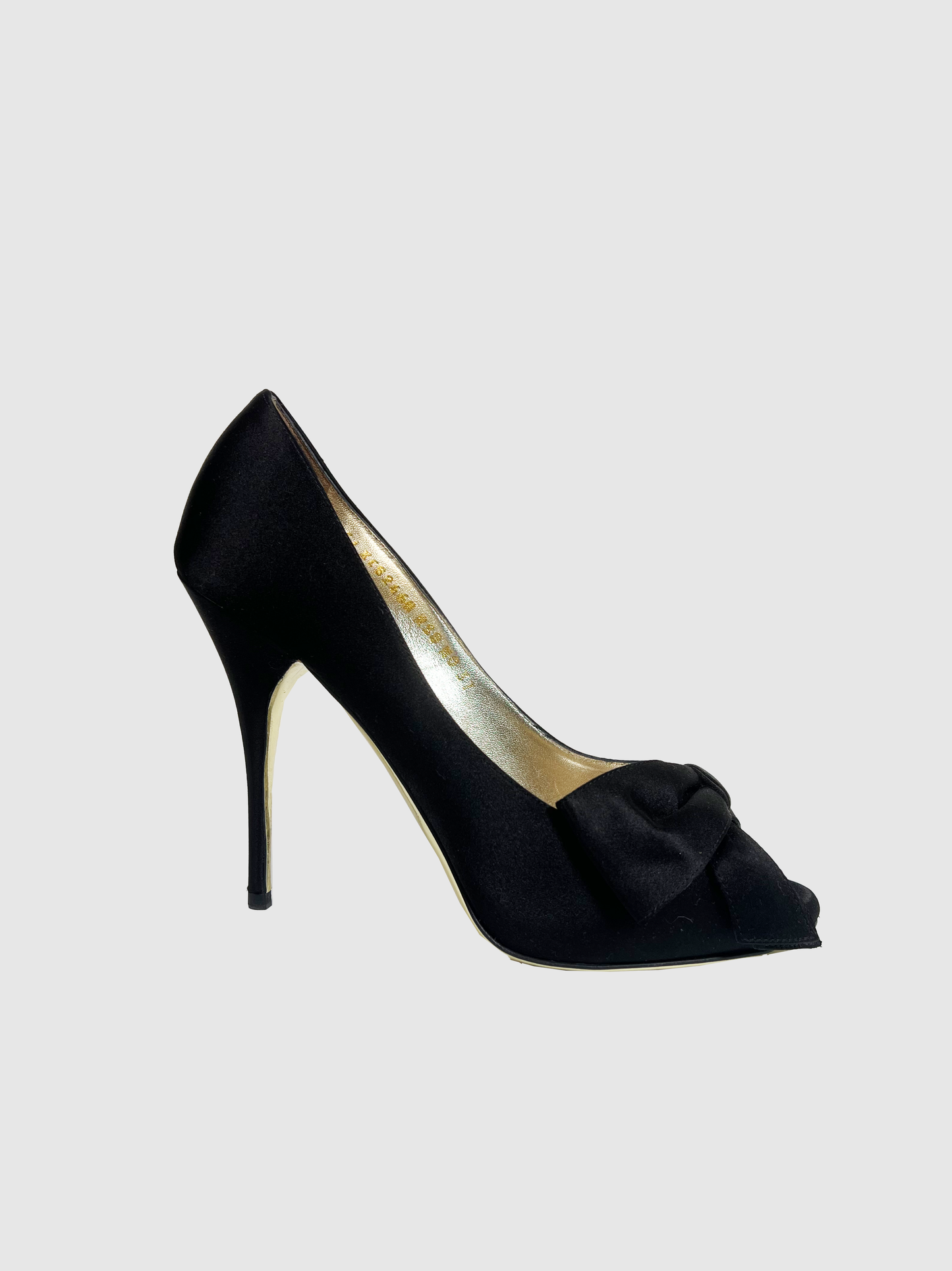 Satin Peep Toe Pumps - Size 37