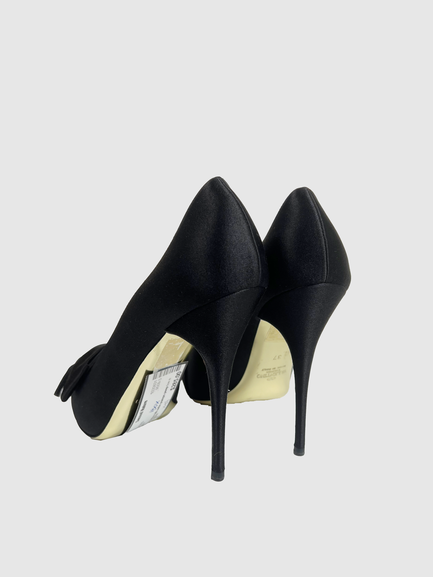 Satin Peep Toe Pumps - Size 37