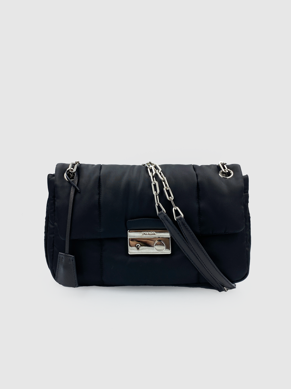 Prada Black Nylon Tessuto Bomber Shoulder Bag