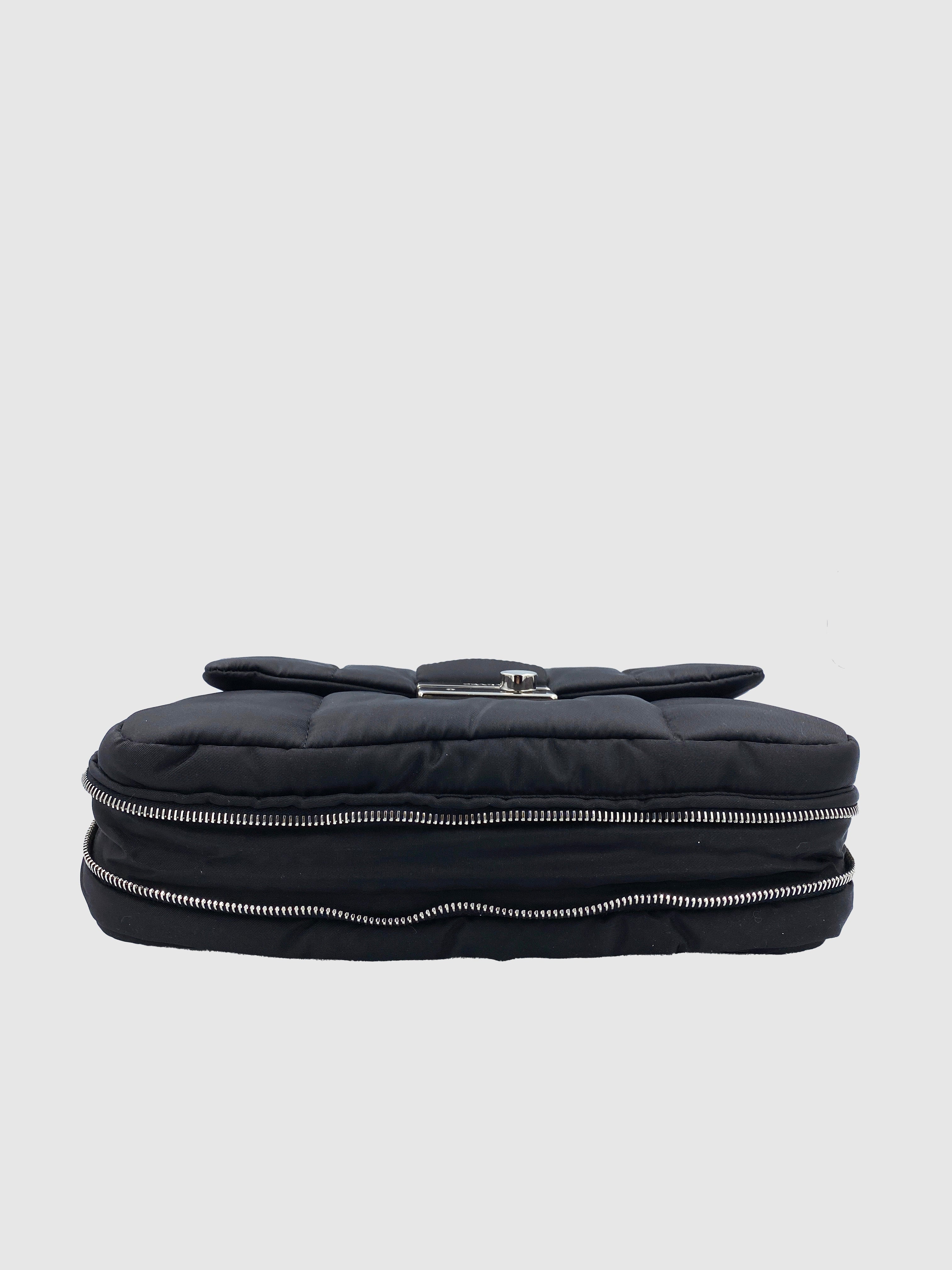 Prada Black Nylon Tessuto Bomber Shoulder Bag