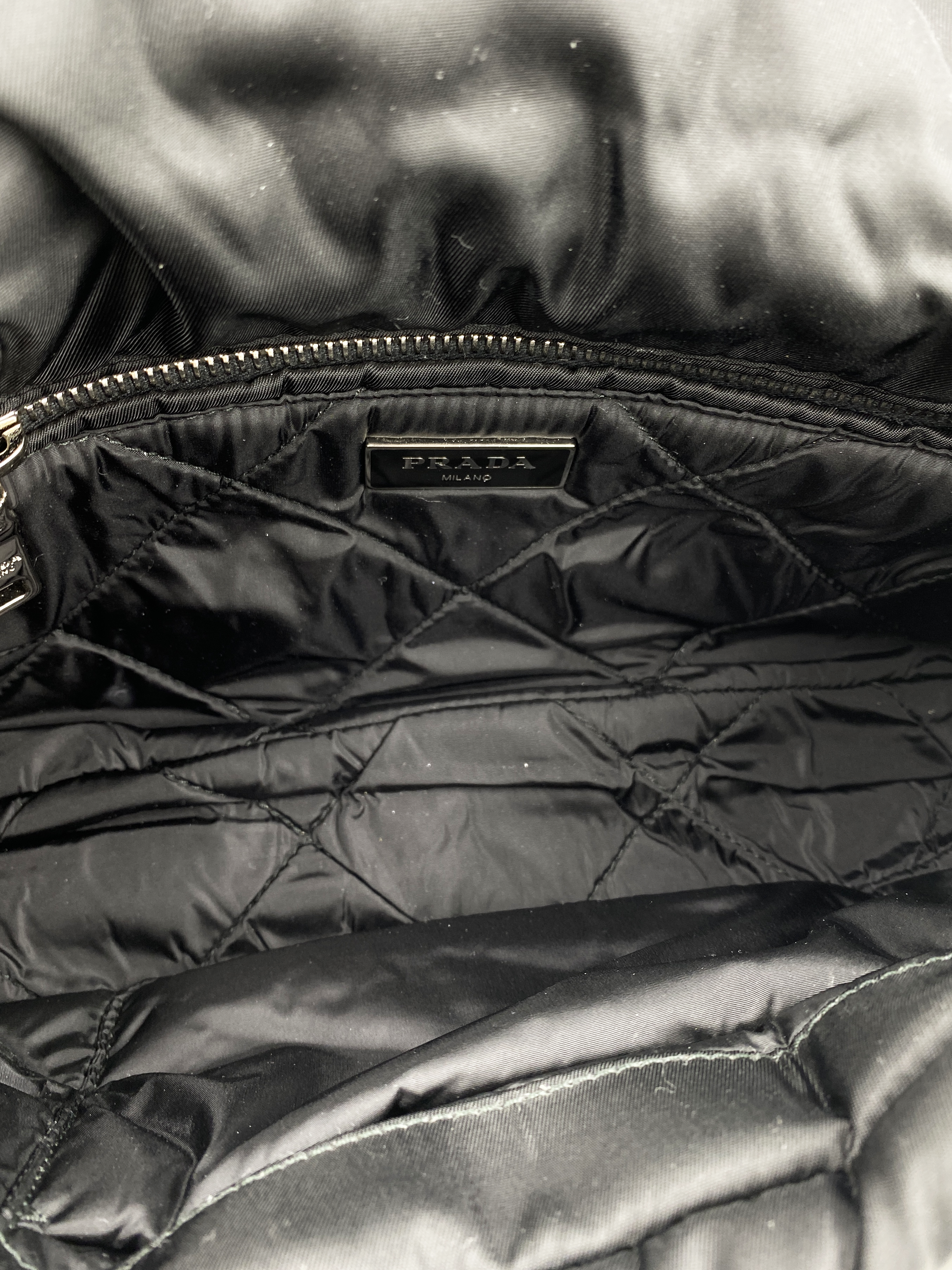 Prada Black Nylon Tessuto Bomber Shoulder Bag