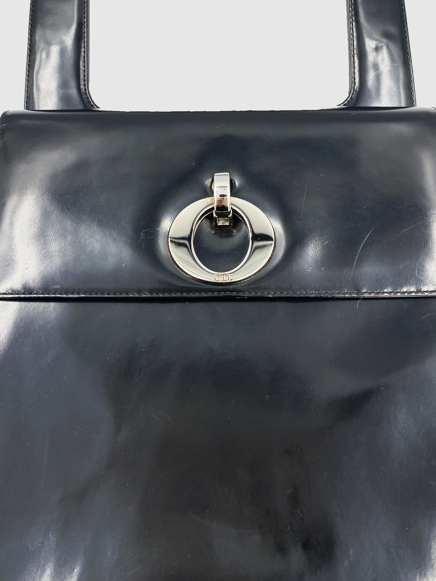 Christian Dior Black Patent Leather Campaign 97' Shoulder Bag