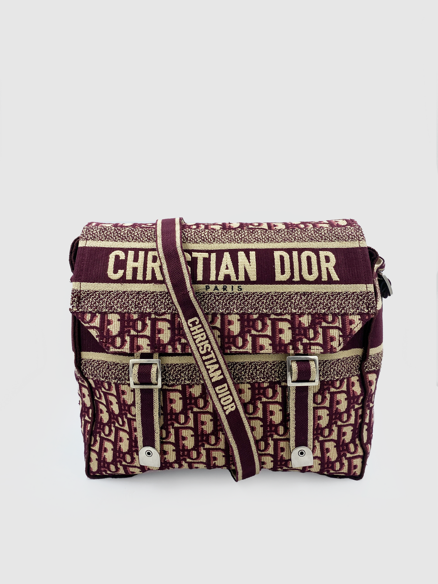 Christian Dior Burgundy Diorcarmp Messenger Bag