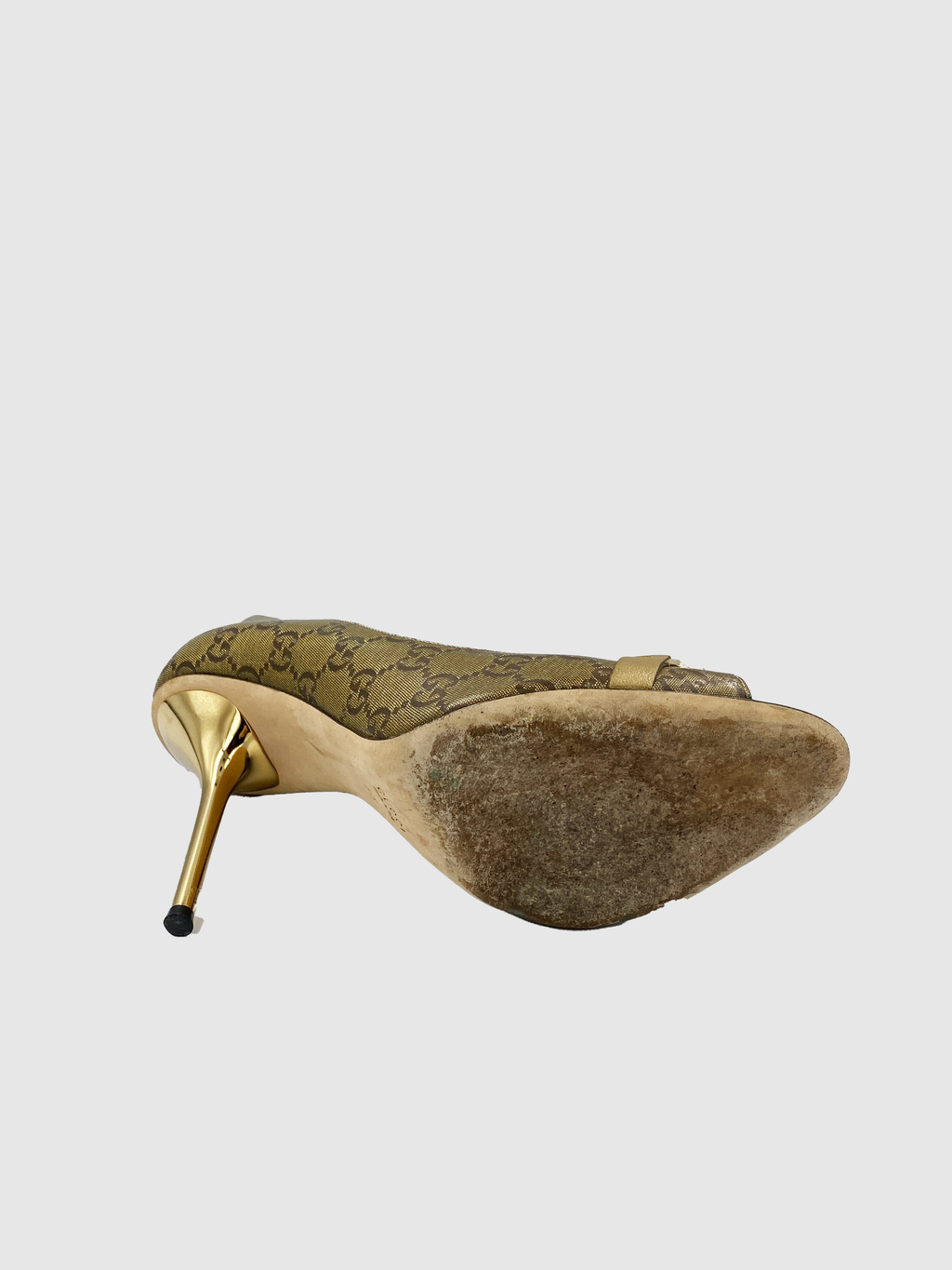 Monogram Peep Toe Pumps - Size 9