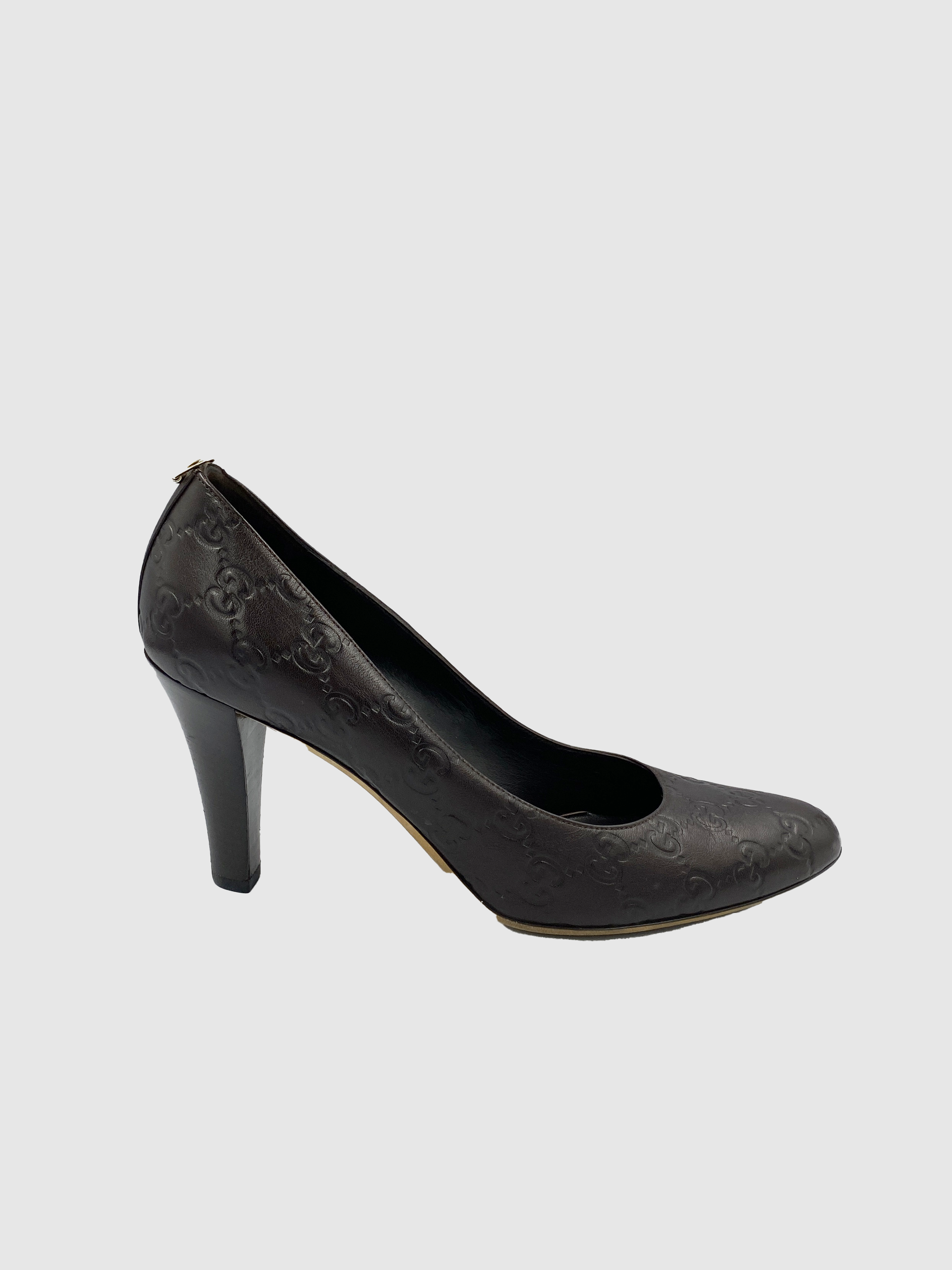 Monogram Leather Pumps - Size 39