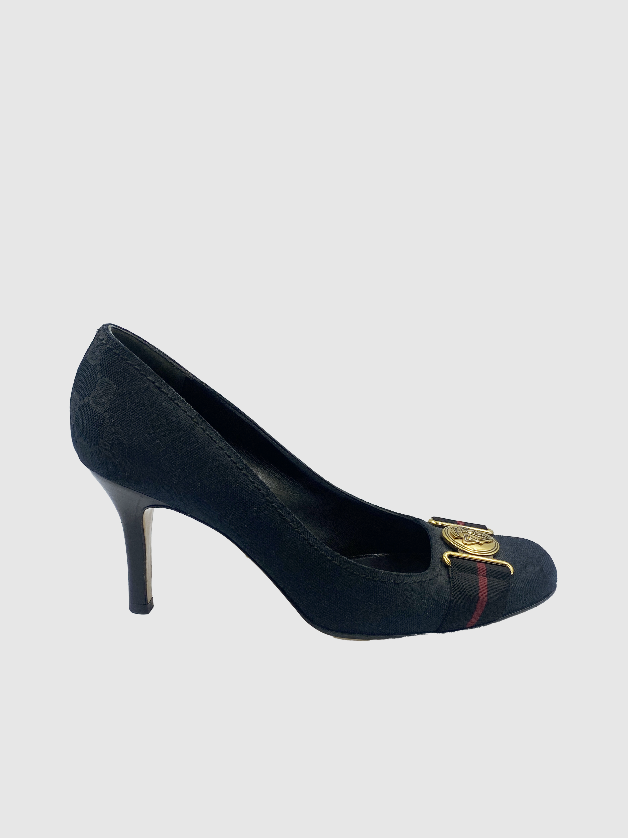 Canvas Monogram Pumps - Size 39.5