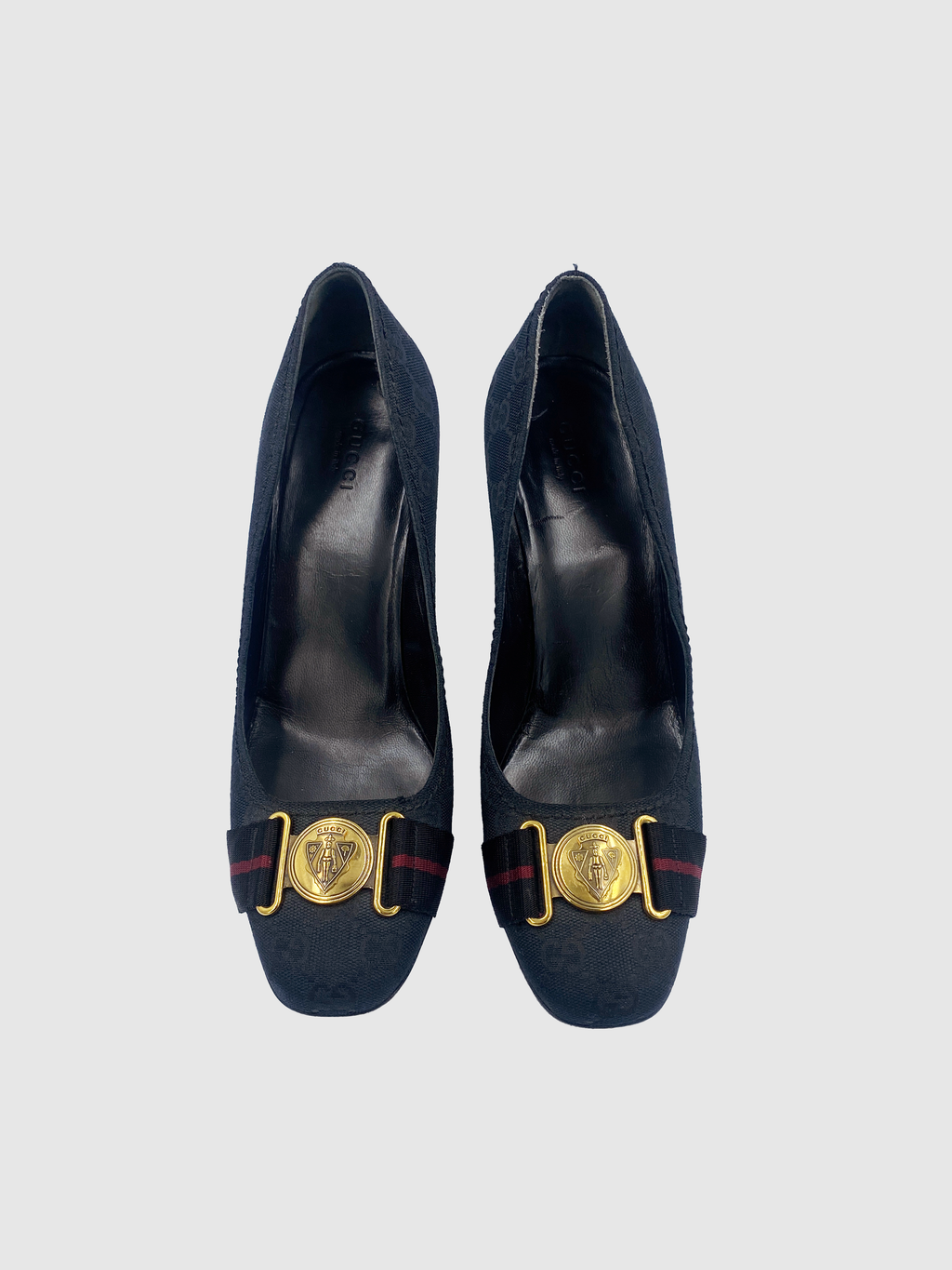 Canvas Monogram Pumps - Size 39.5