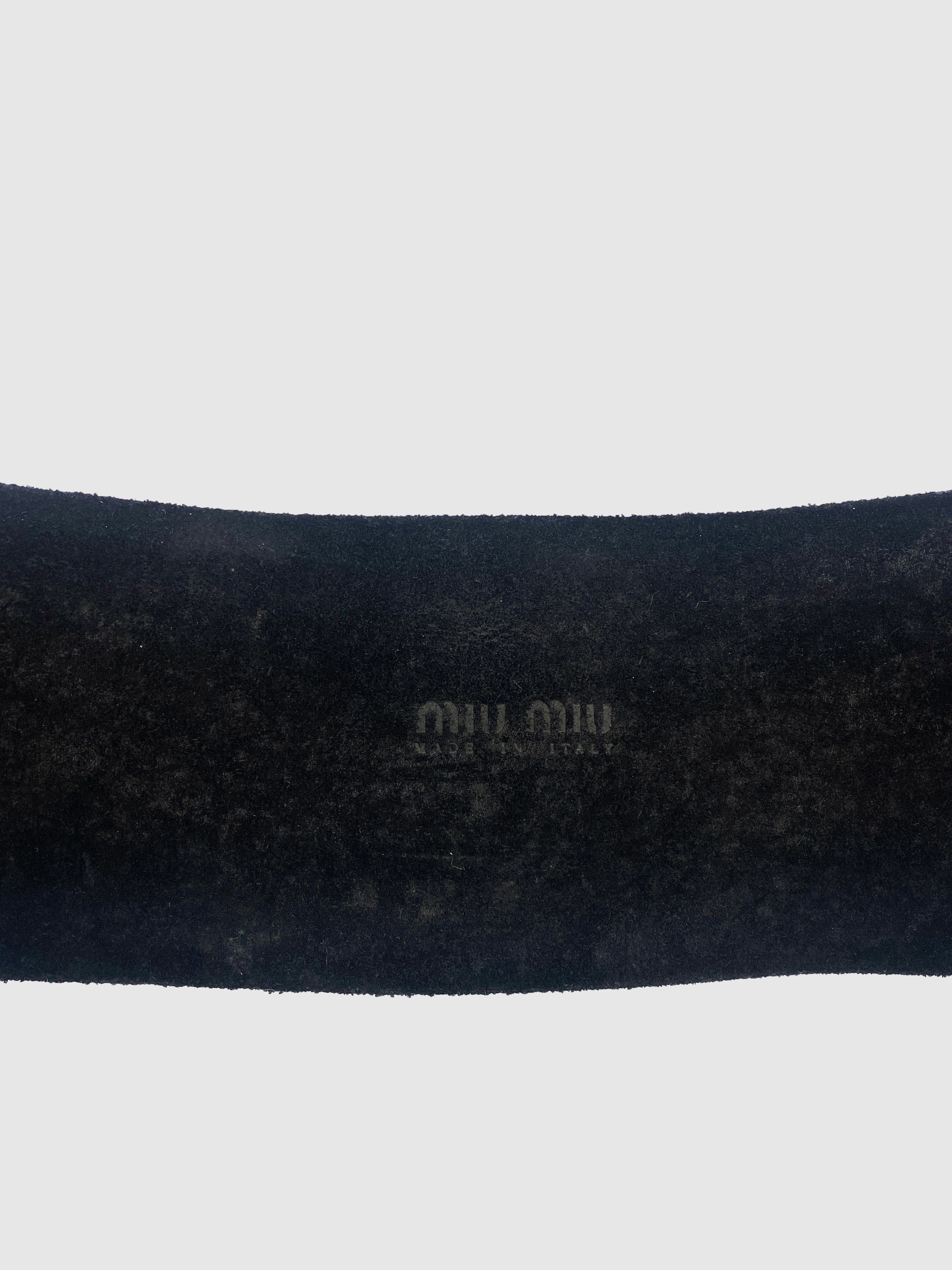 Wide Double Buckle Leather Belt