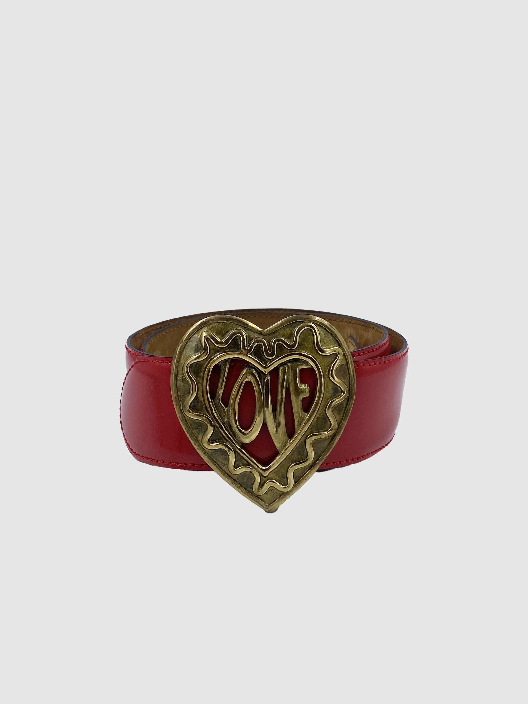 Heart "LOVE" Buckle Leather Belt - Size 44